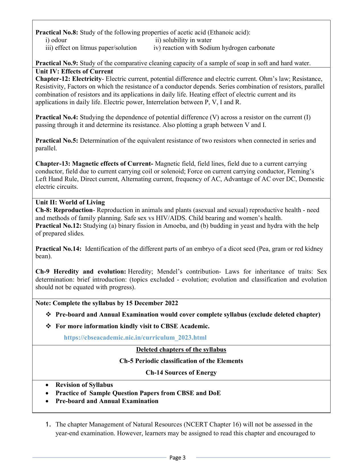 Edudel Class 10 Science (English Medium) Syllabus - Page 3