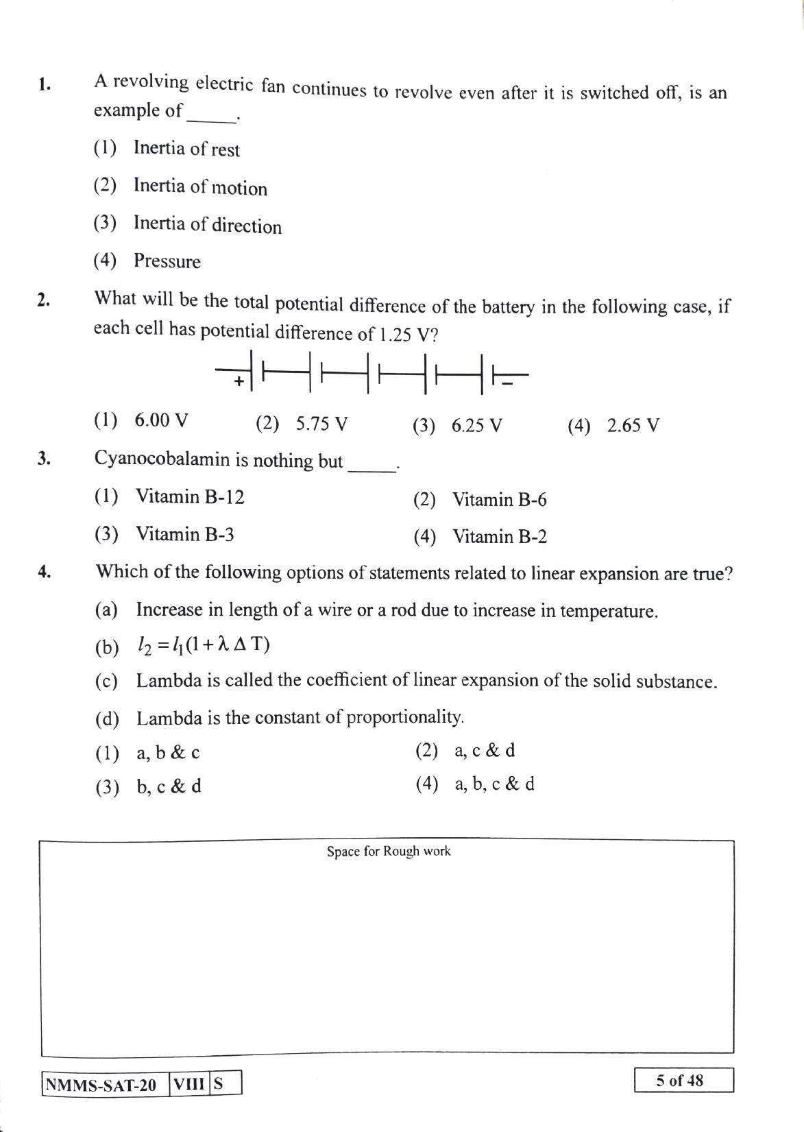 SAT SINDHI 2020-21 Class 8 Maharashtra NMMS Question Papers - Page 5
