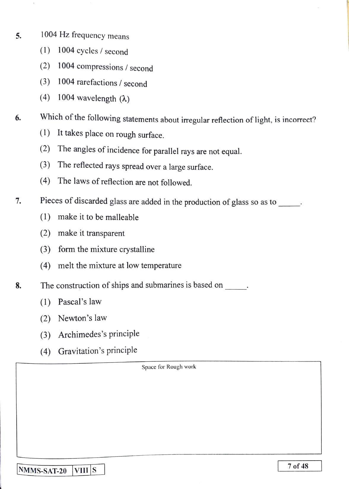 SAT SINDHI 2020-21 Class 8 Maharashtra NMMS Question Papers - Page 7