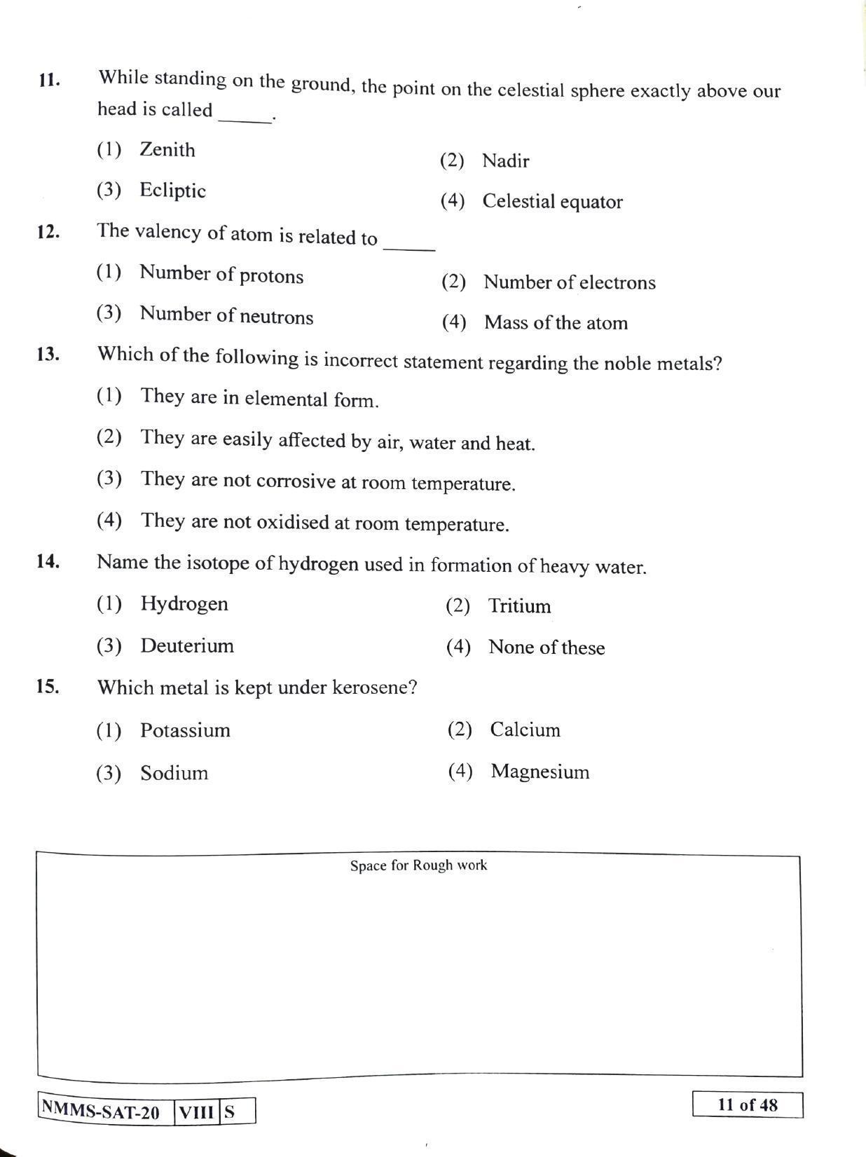 SAT SINDHI 2020-21 Class 8 Maharashtra NMMS Question Papers - Page 11