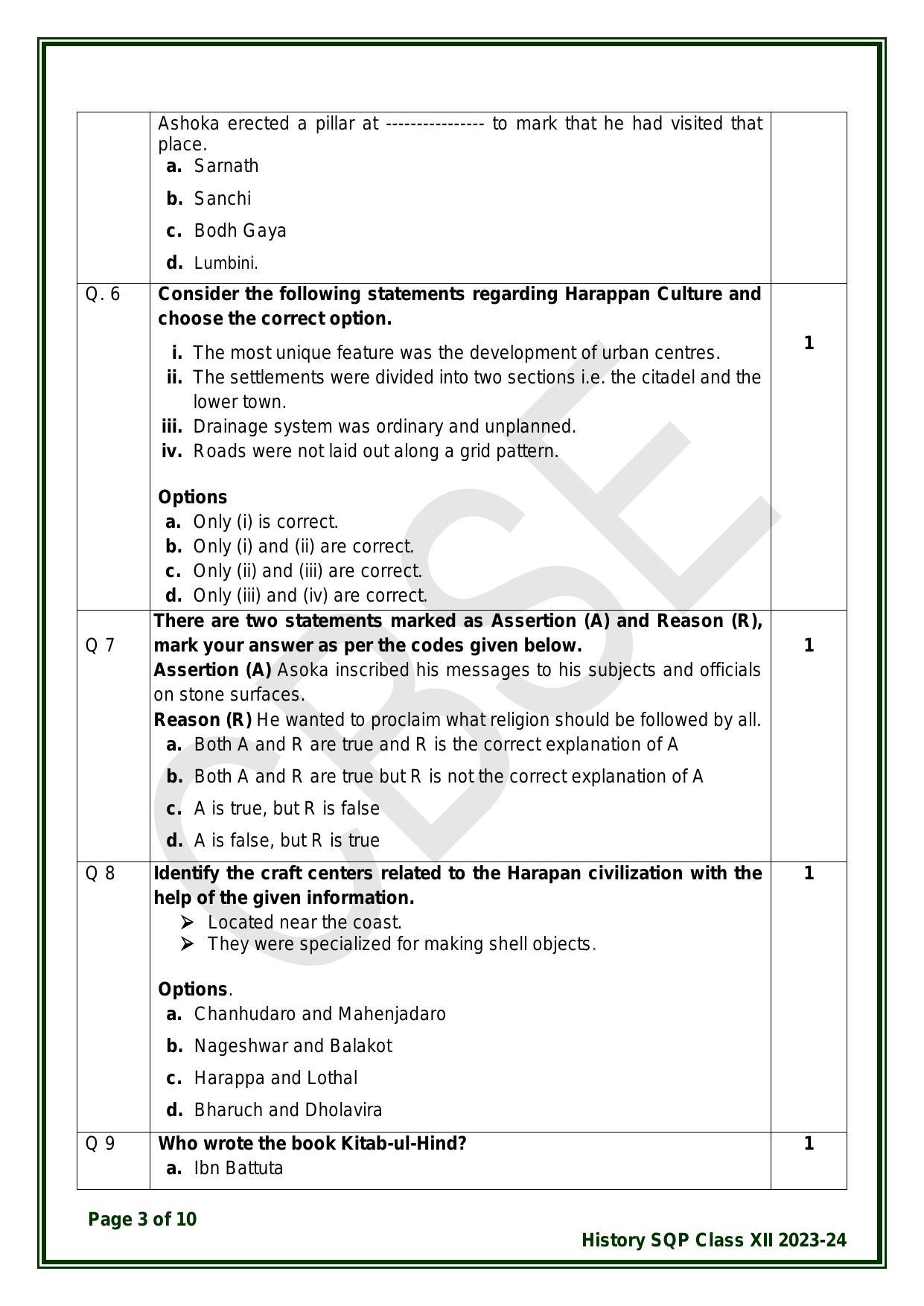 CBSE Class 12 History Sample Paper 2024 - Page 3