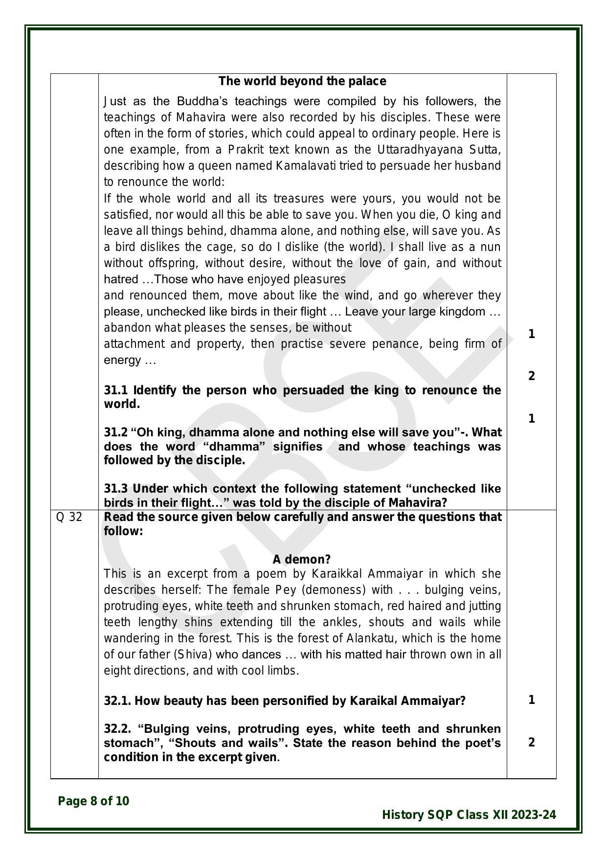 CBSE Class 12 History Sample Paper 2024 - Page 8