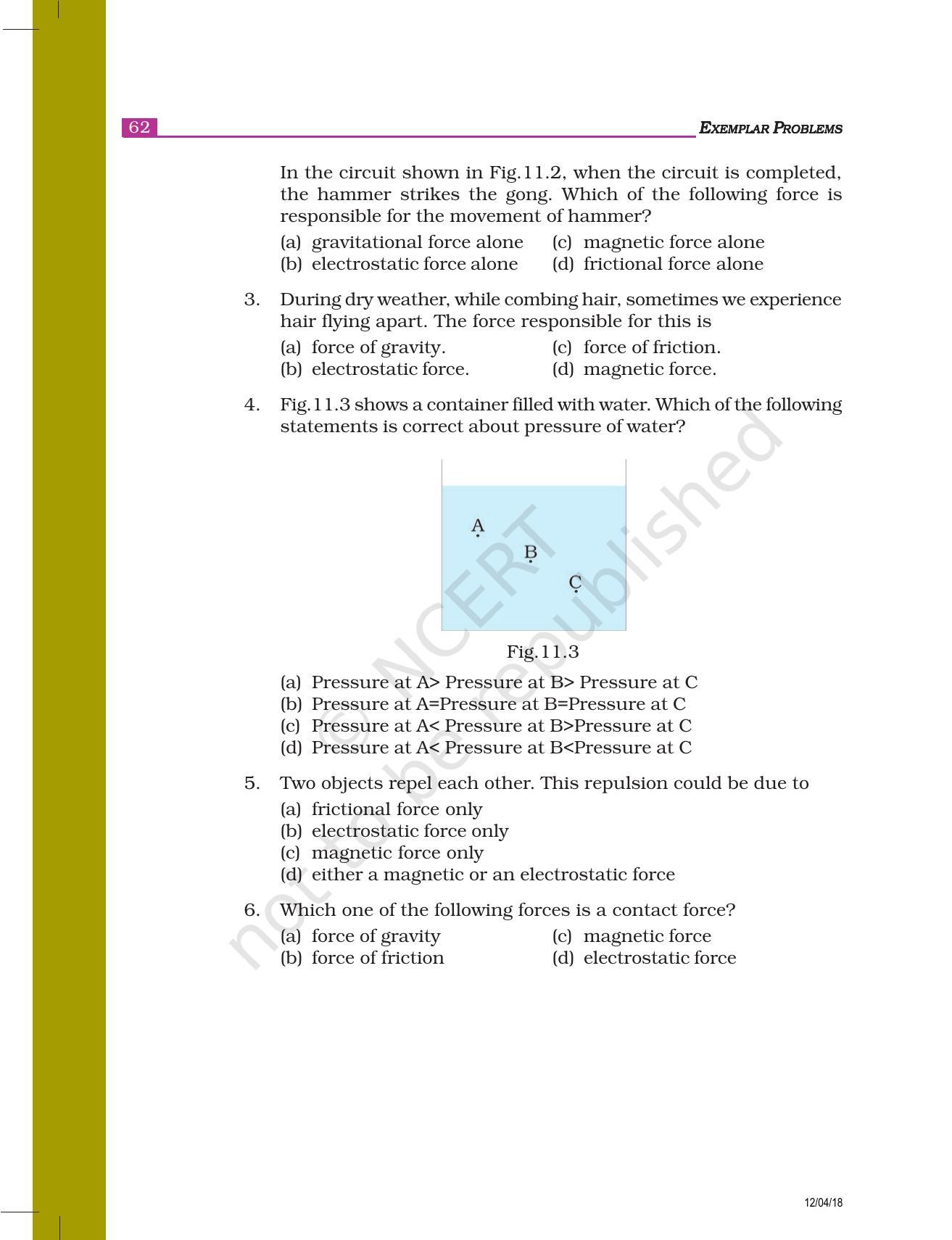 NCERT Exemplar Book for Class 8 Science: Chapter 11- Force - Page 2
