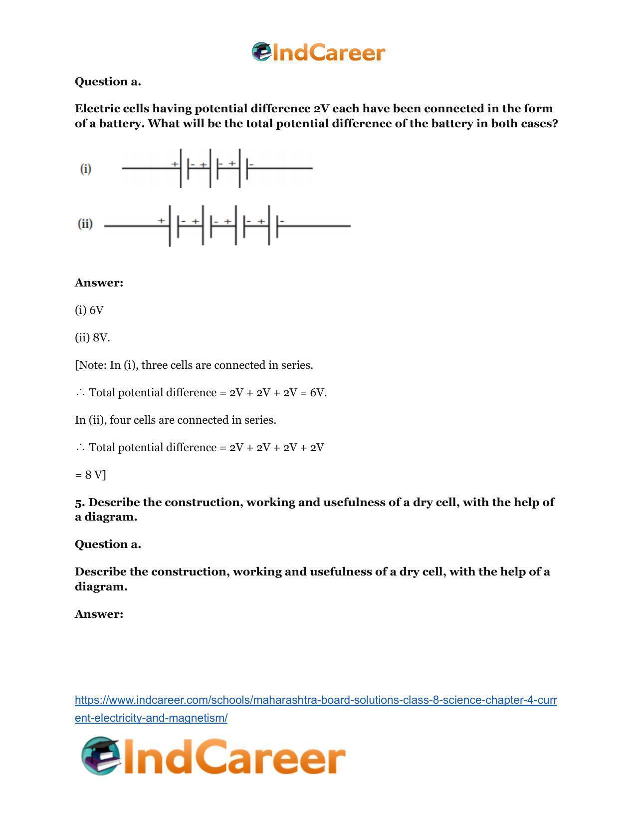 Maharashtra Board Solutions Class 8-Science: Chapter 4- Current Electricity and Magnetism - Page 6