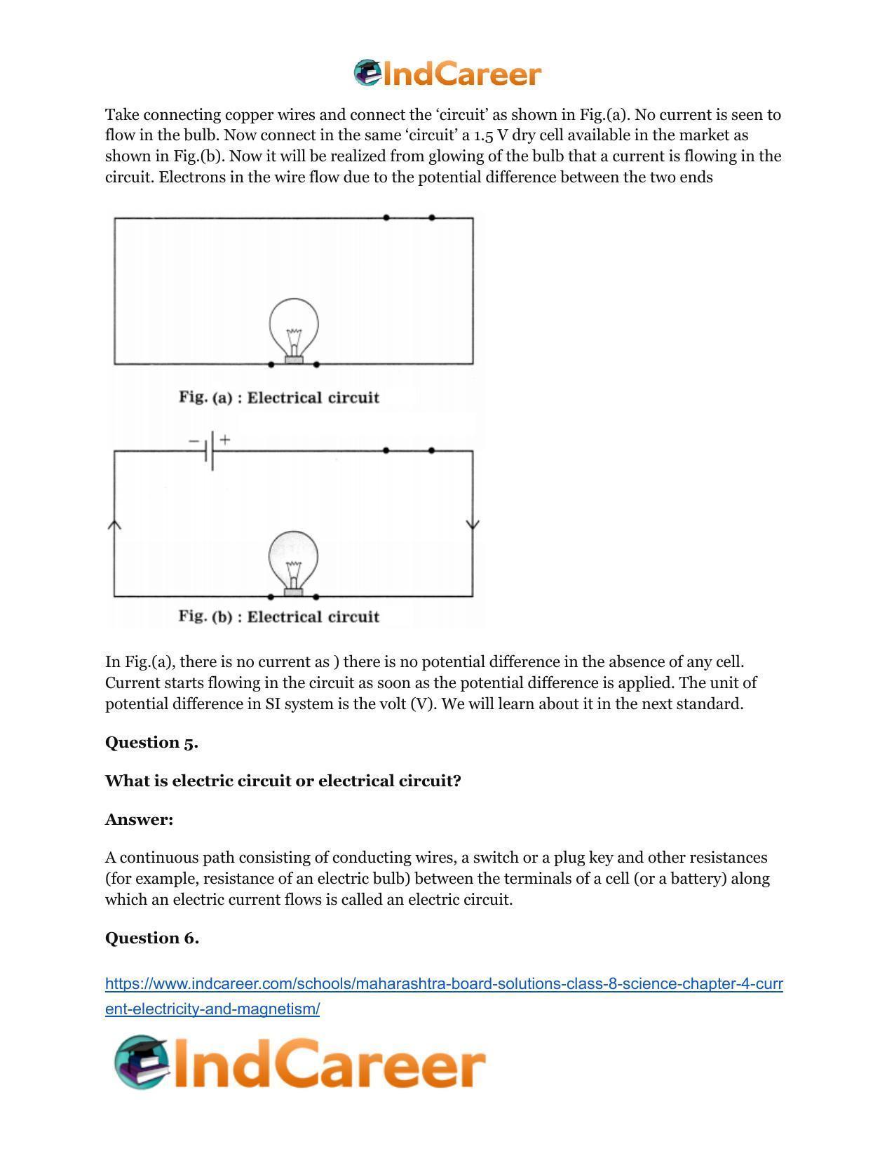 Maharashtra Board Solutions Class 8-Science: Chapter 4- Current Electricity and Magnetism - Page 16