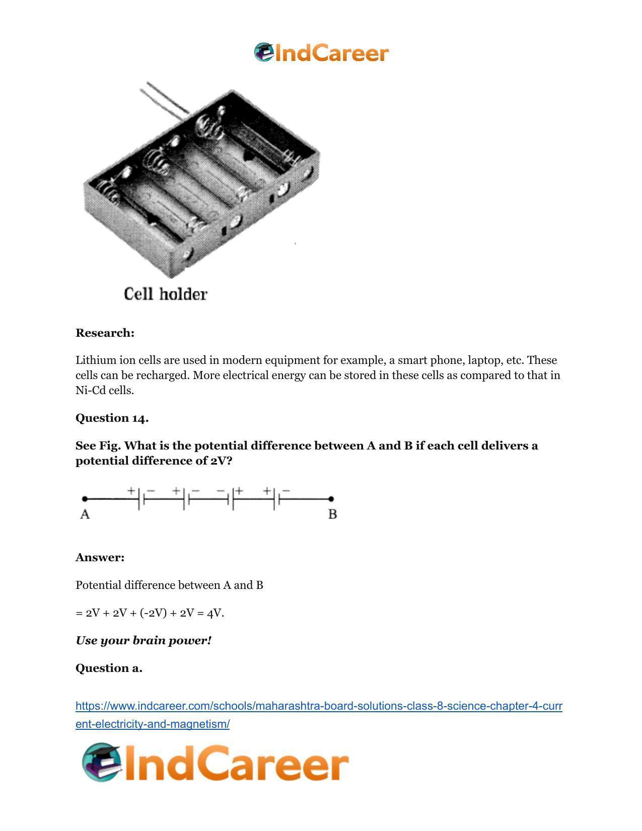 Maharashtra Board Solutions Class 8-Science: Chapter 4- Current Electricity and Magnetism - Page 21