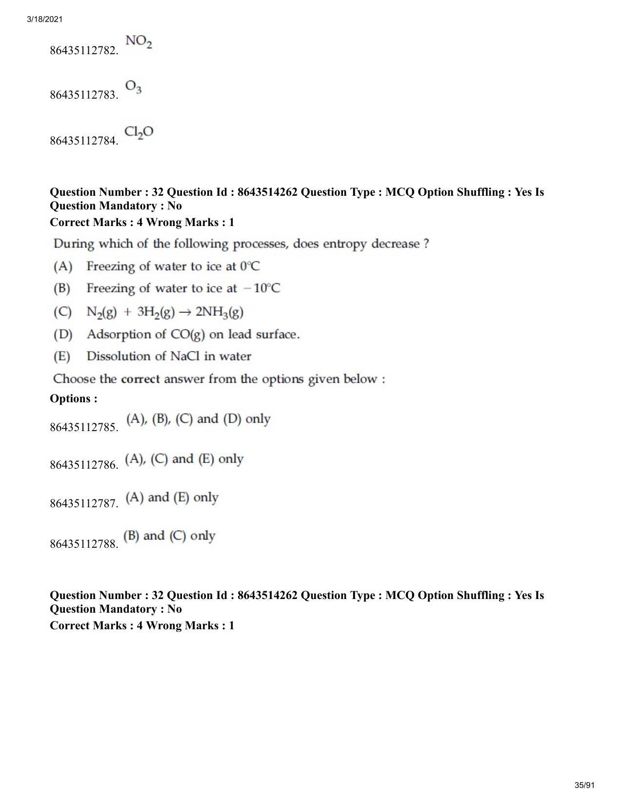 JEE Mains 2021: BTech EM (Shift 2) 17-03-2021 Question Paper - Page 35
