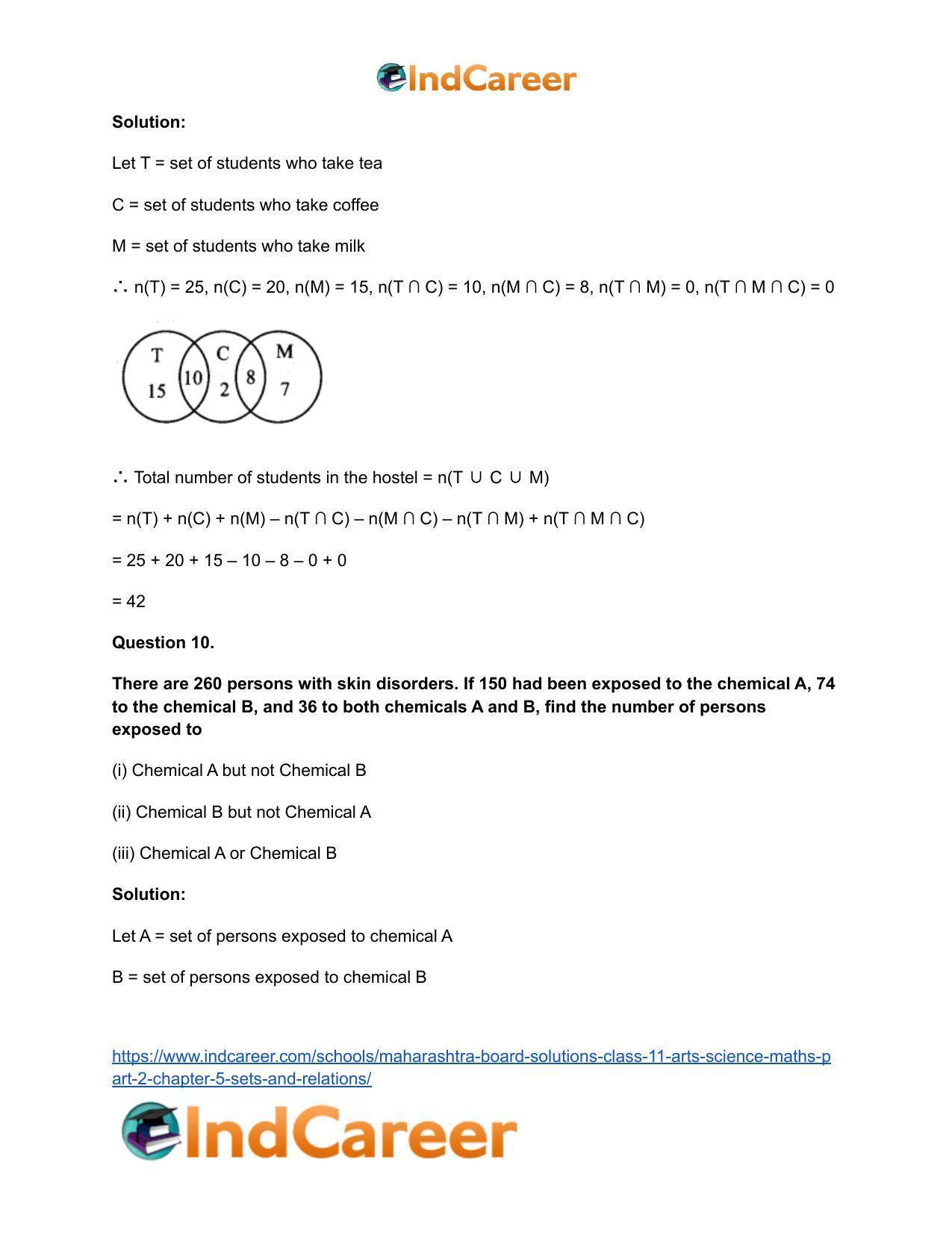 Maharashtra Board Solutions Class 11-Arts & Science Maths (Part 2): Chapter 5- Sets and Relations - Page 14