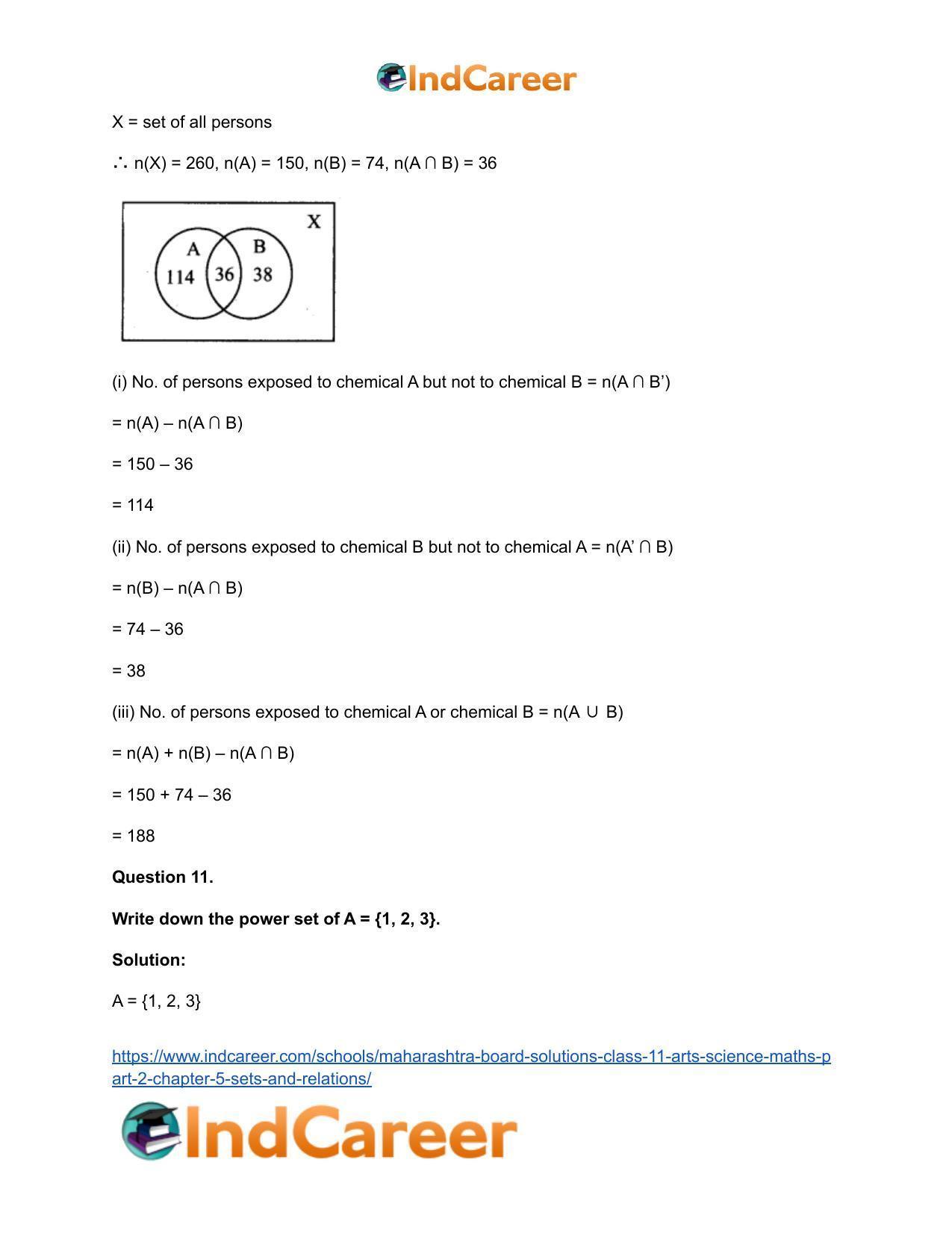Maharashtra Board Solutions Class 11-Arts & Science Maths (Part 2): Chapter 5- Sets and Relations - Page 15