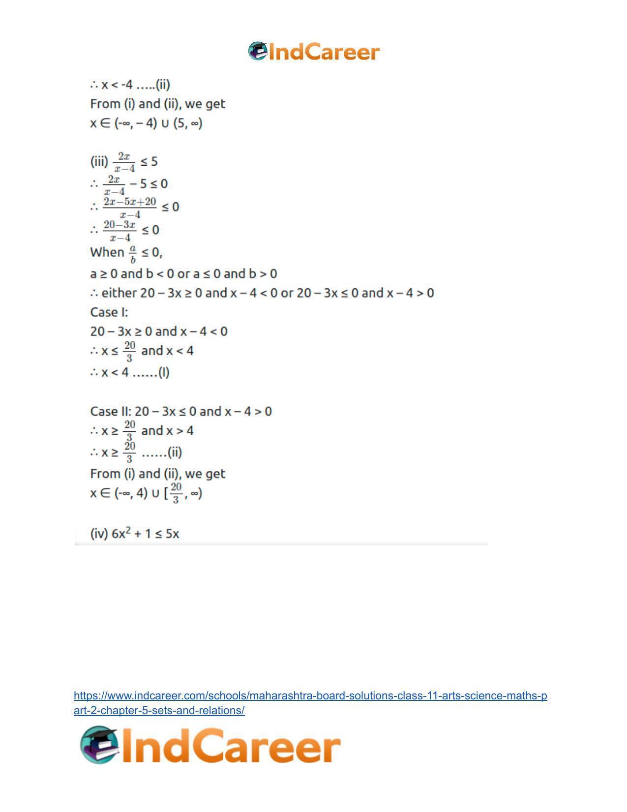 Maharashtra Board Solutions Class 11-Arts & Science Maths (Part 2): Chapter 5- Sets and Relations - Page 19