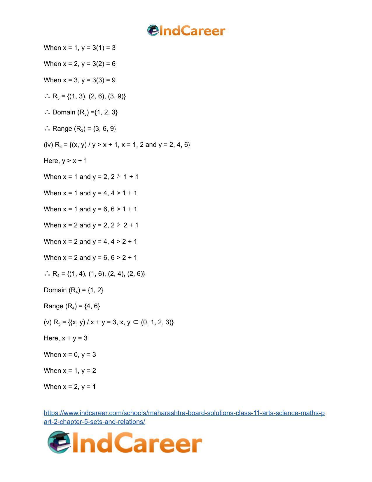 Maharashtra Board Solutions Class 11-Arts & Science Maths (Part 2): Chapter 5- Sets and Relations - Page 27