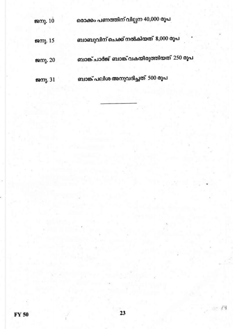 Kerala Plus One 2019 Accountancy with CA Question Paper - Page 23