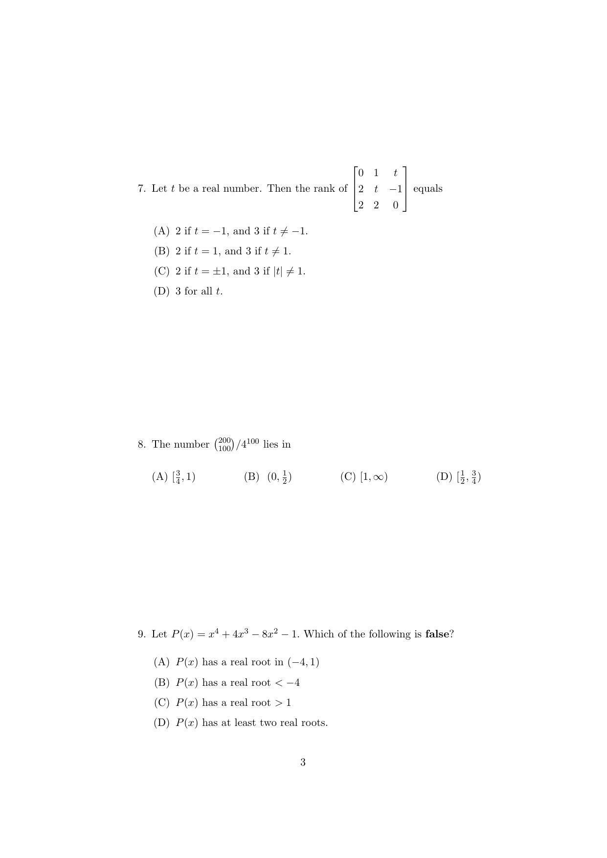 ISI Admission Test M.Stat.PSA 2019 Sample Paper - Page 5