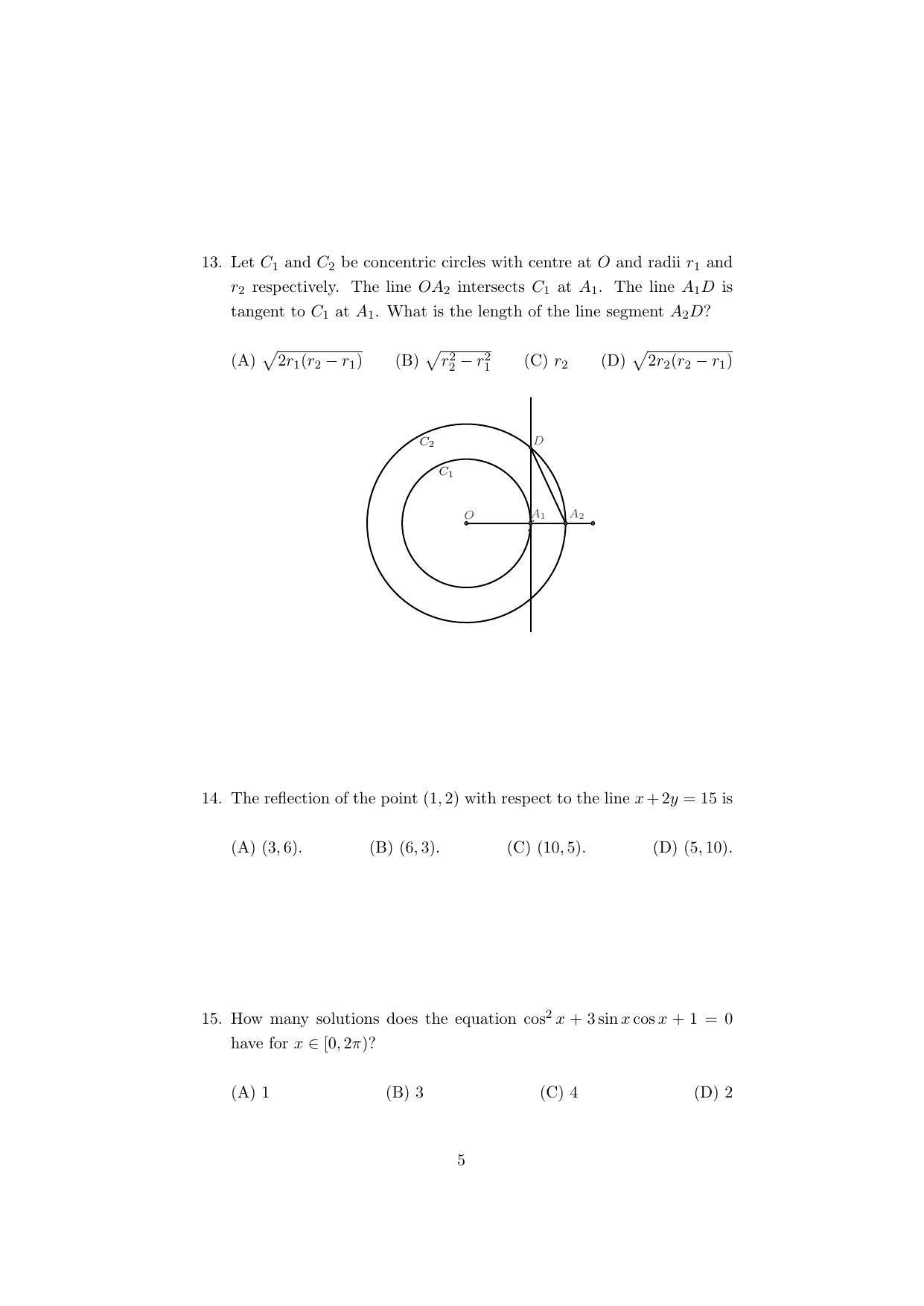 ISI Admission Test M.Stat.PSA 2019 Sample Paper - Page 9