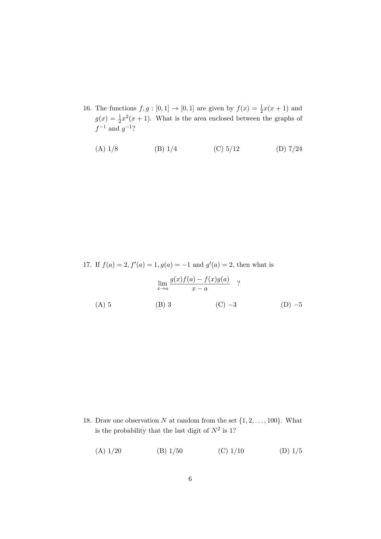ISI Admission Test M.Stat.PSA 2019 Sample Paper - Page 11
