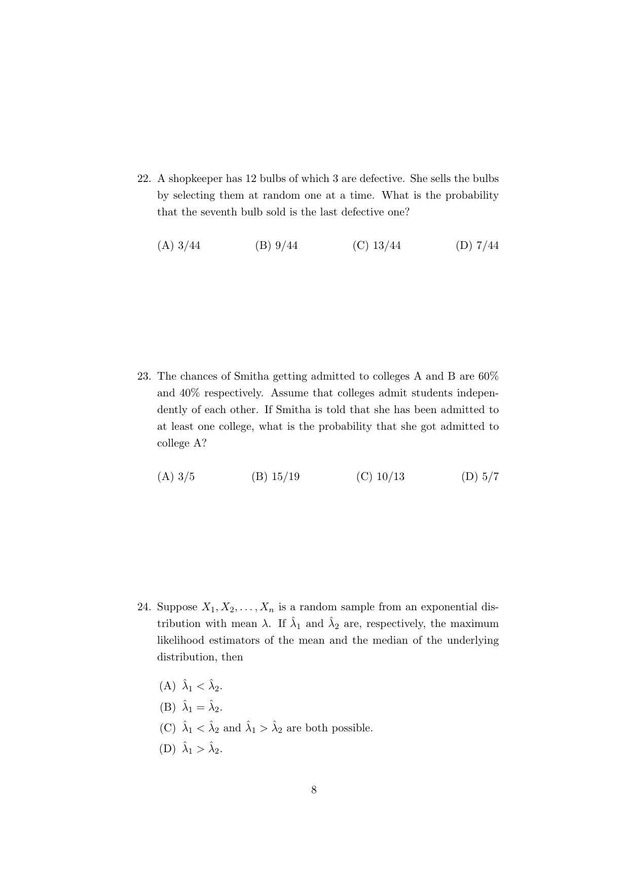 ISI Admission Test M.Stat.PSA 2019 Sample Paper - Page 15