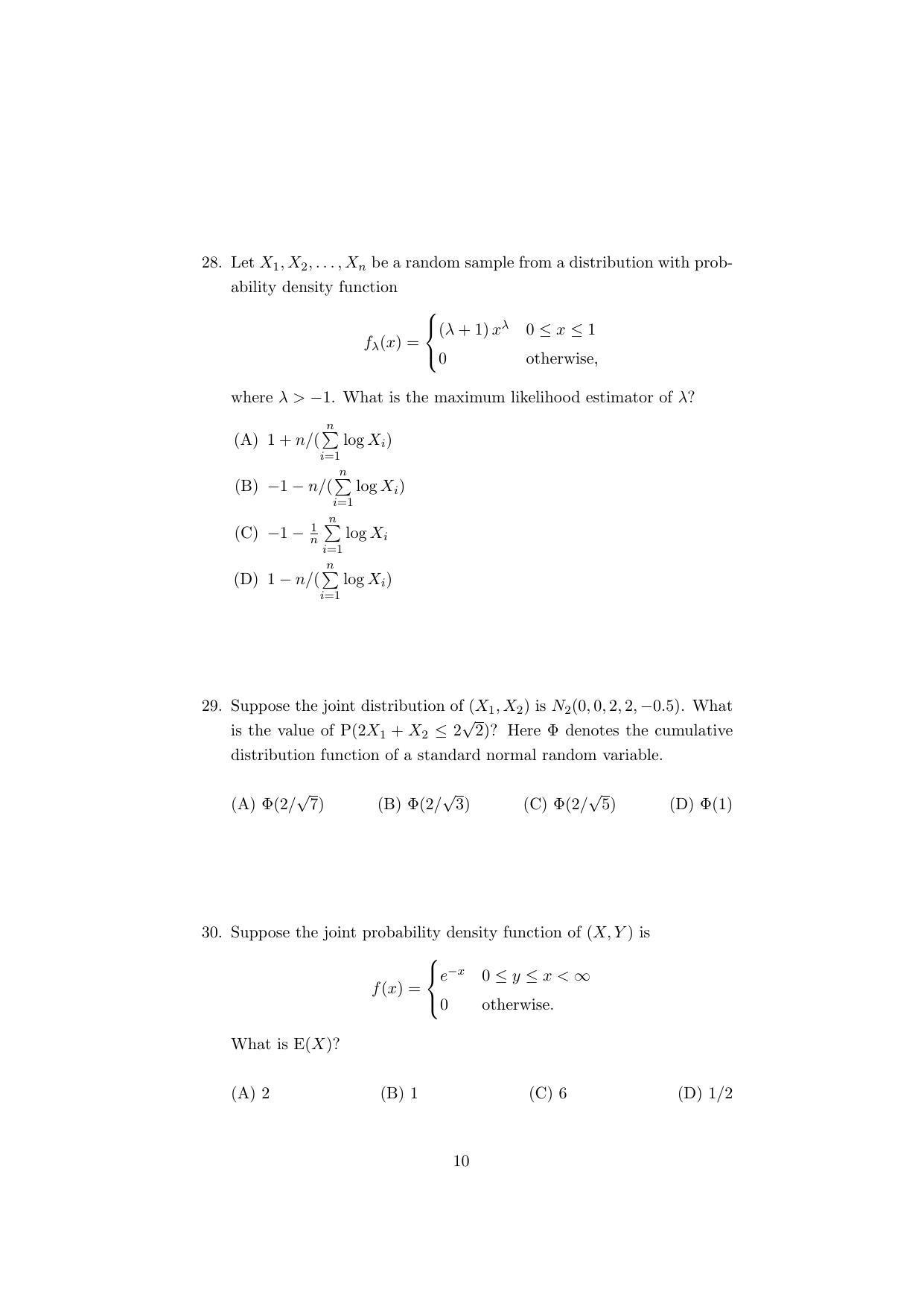 ISI Admission Test M.Stat.PSA 2019 Sample Paper - Page 19