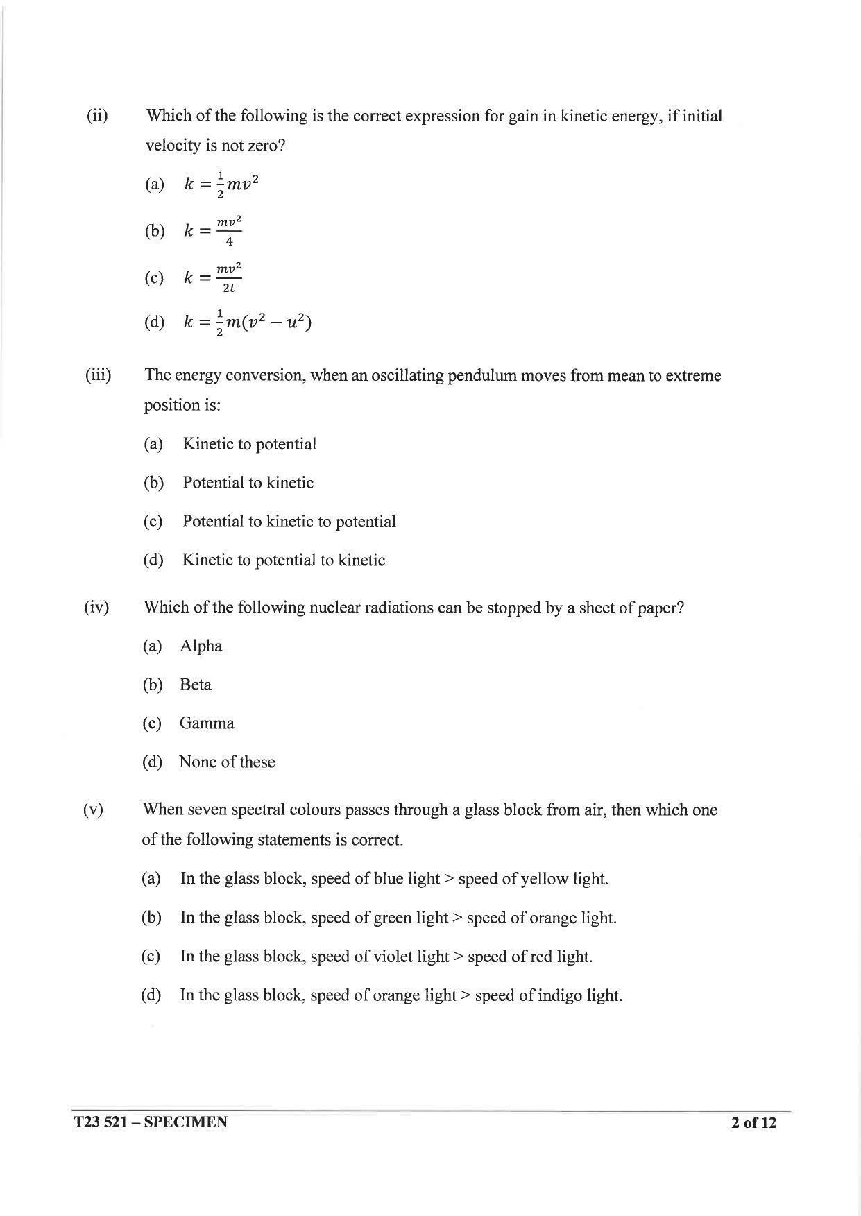 ICSE Class 10 Physics Sample Paper 2023 - Page 2