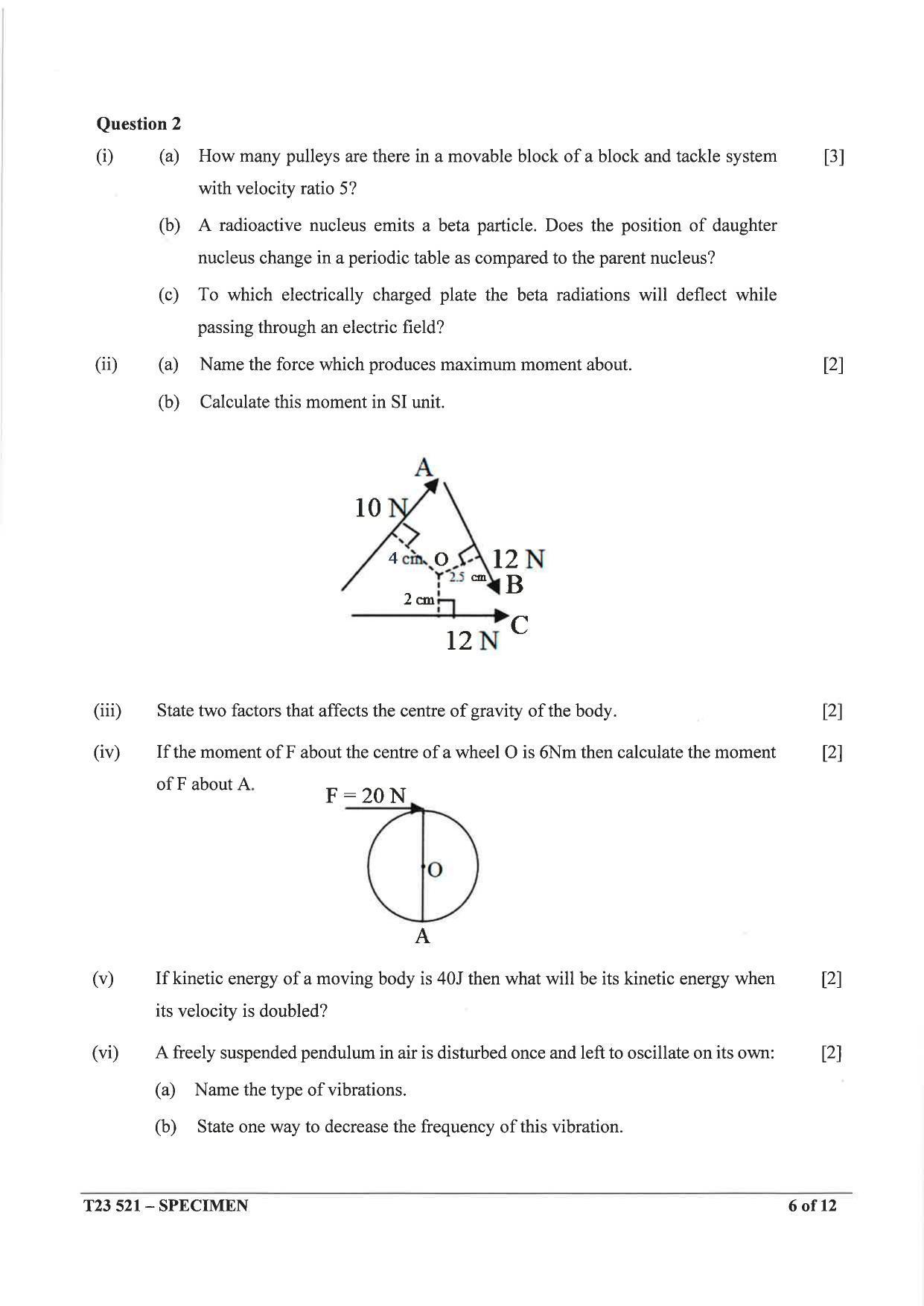 ICSE Class 10 Physics Sample Paper 2023 - Page 6