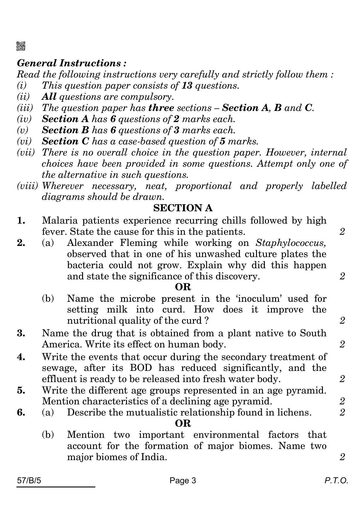 CBSE Class 12 57-B-5 Biology For VI Candidates 2022 Question Paper - Page 3
