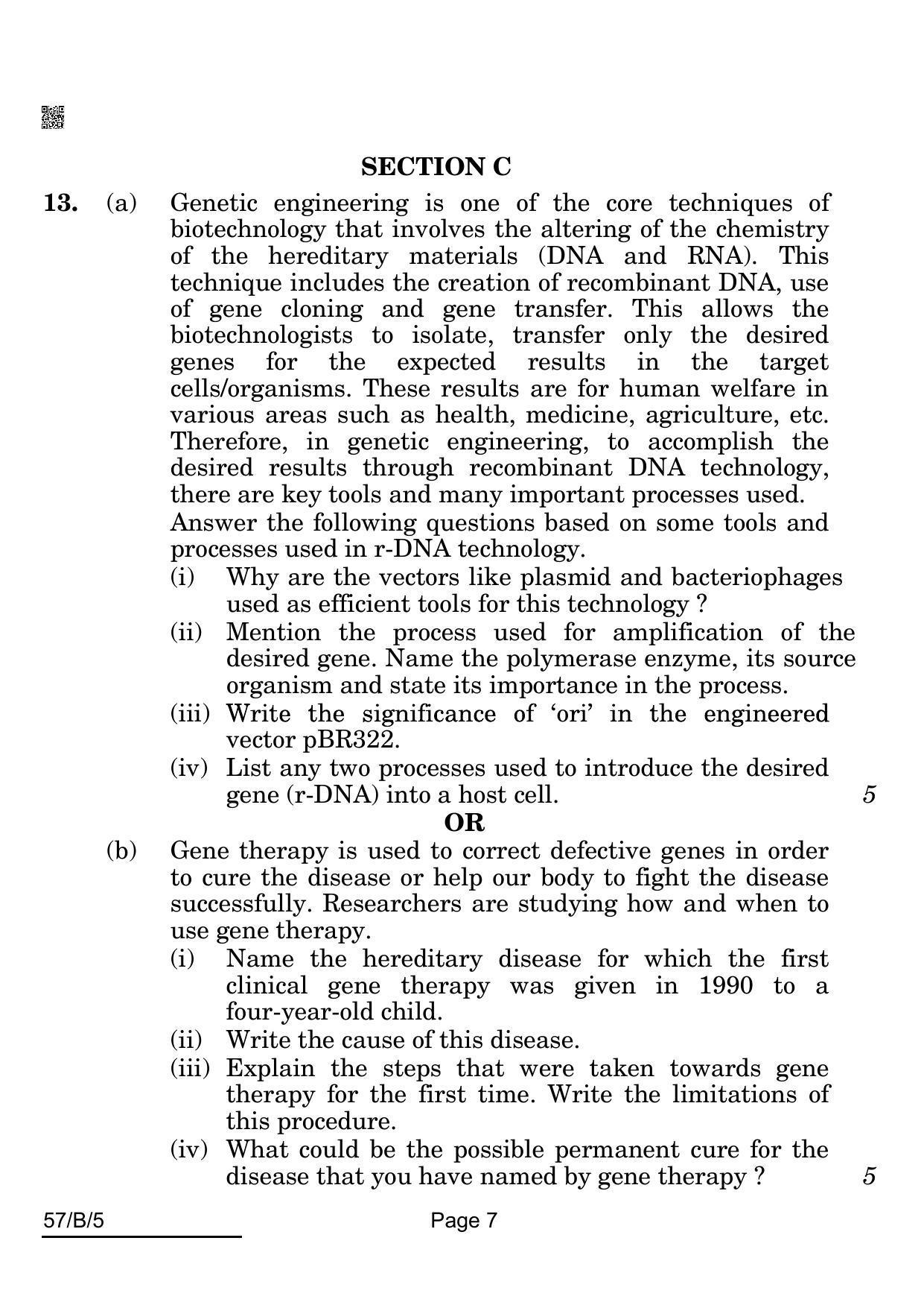 CBSE Class 12 57-B-5 Biology For VI Candidates 2022 Question Paper - Page 7
