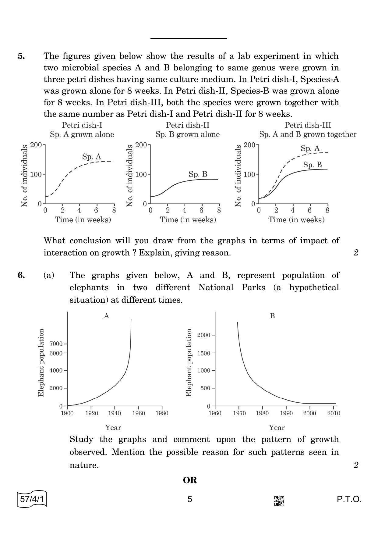 CBSE Class 12 57-4-1 Biology 2022 Question Paper - Page 5