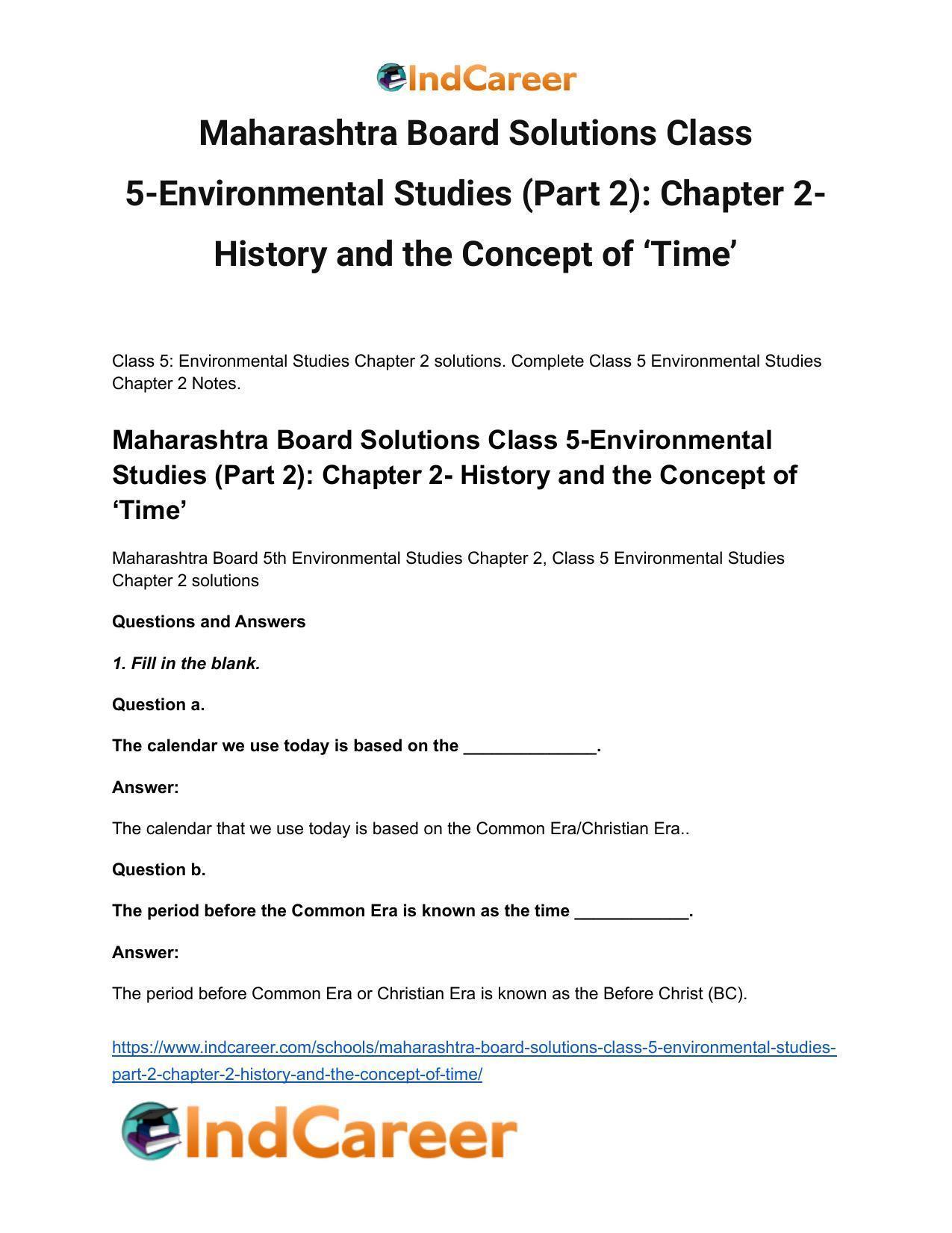 Maharashtra Board Solutions Class 5-Environmental Studies (Part 2): Chapter 2- History and the Concept of ‘Time’ - Page 2