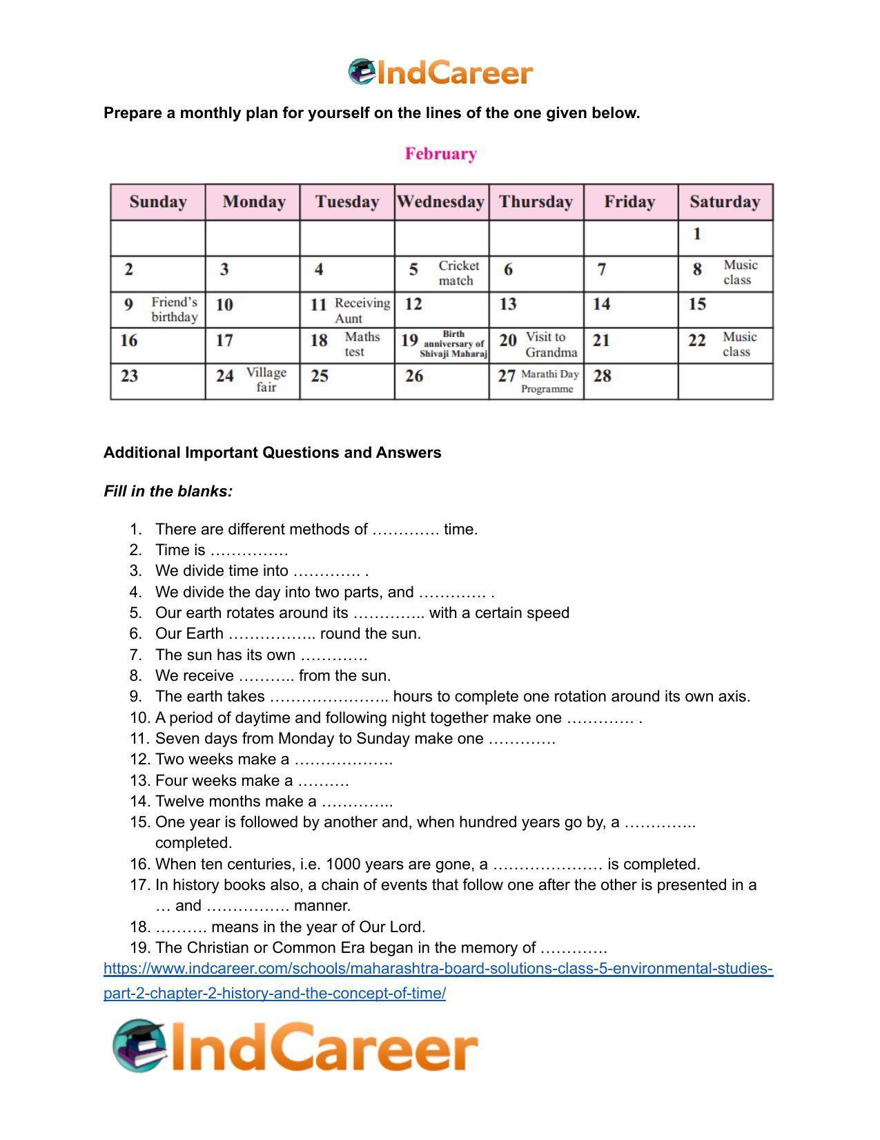 Maharashtra Board Solutions Class 5-Environmental Studies (Part 2): Chapter 2- History and the Concept of ‘Time’ - Page 5