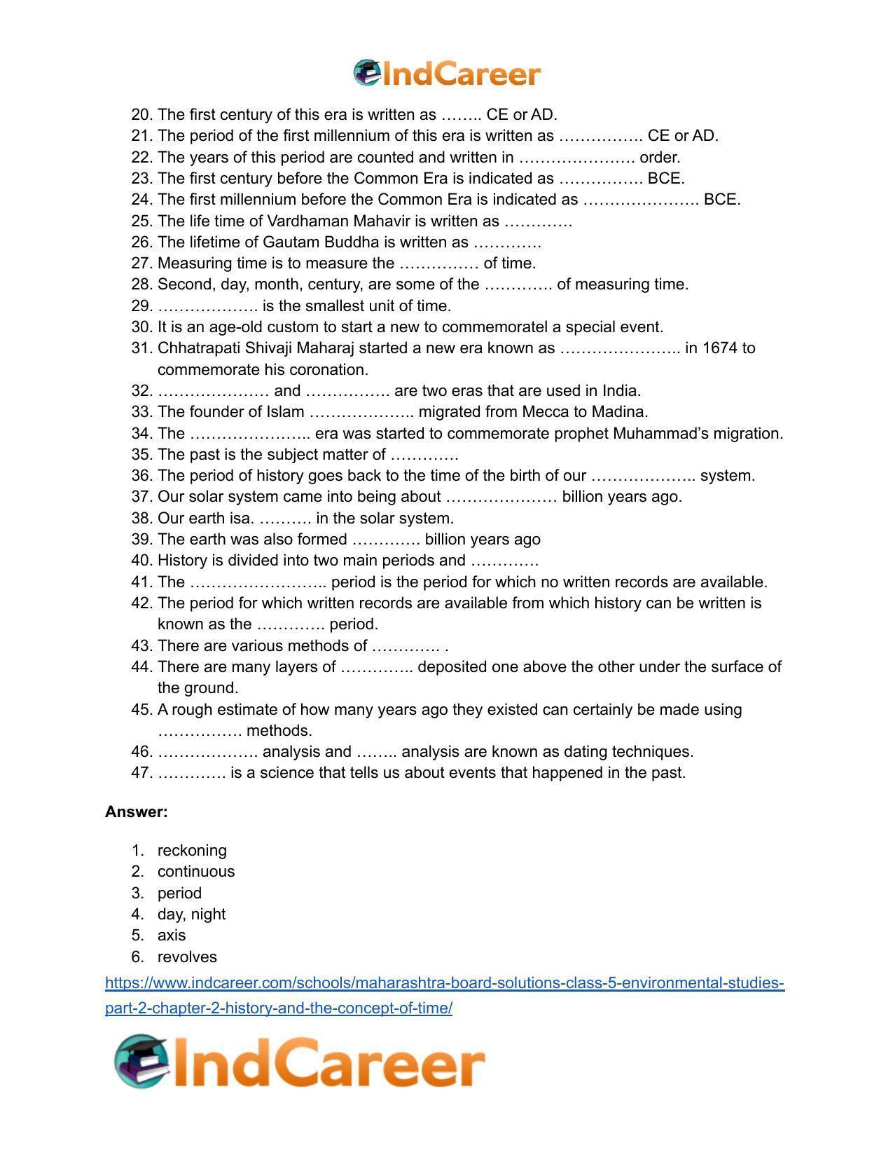Maharashtra Board Solutions Class 5-Environmental Studies (Part 2): Chapter 2- History and the Concept of ‘Time’ - Page 6