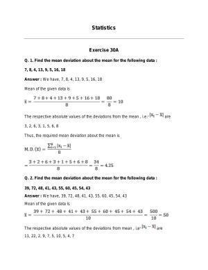 Chapter 30: Statistics: RS Aggarwal Class 11 Solutions 