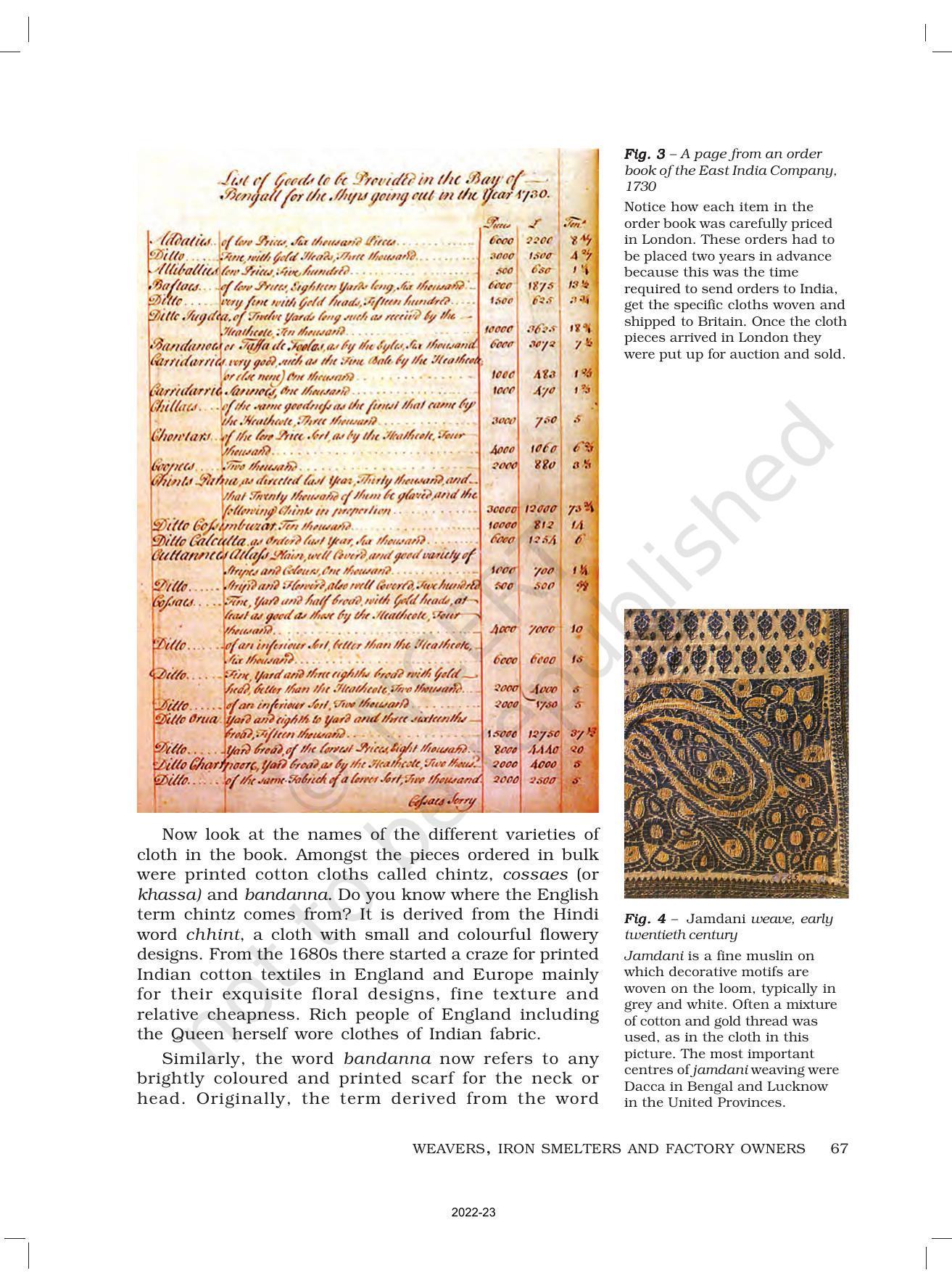 NCERT Book for Class 8 History Chapter 7 Weavers, Iron Smelters and Factory Owners - Page 3