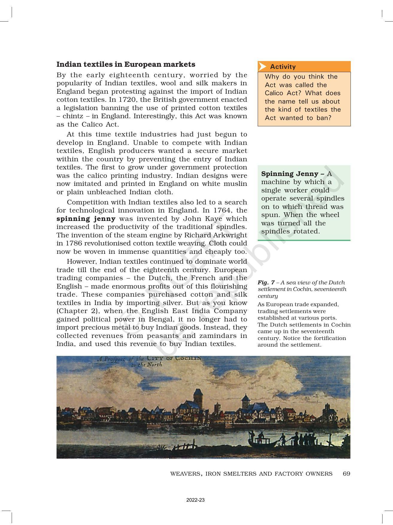 NCERT Book for Class 8 History Chapter 7 Weavers, Iron Smelters and Factory Owners - Page 5