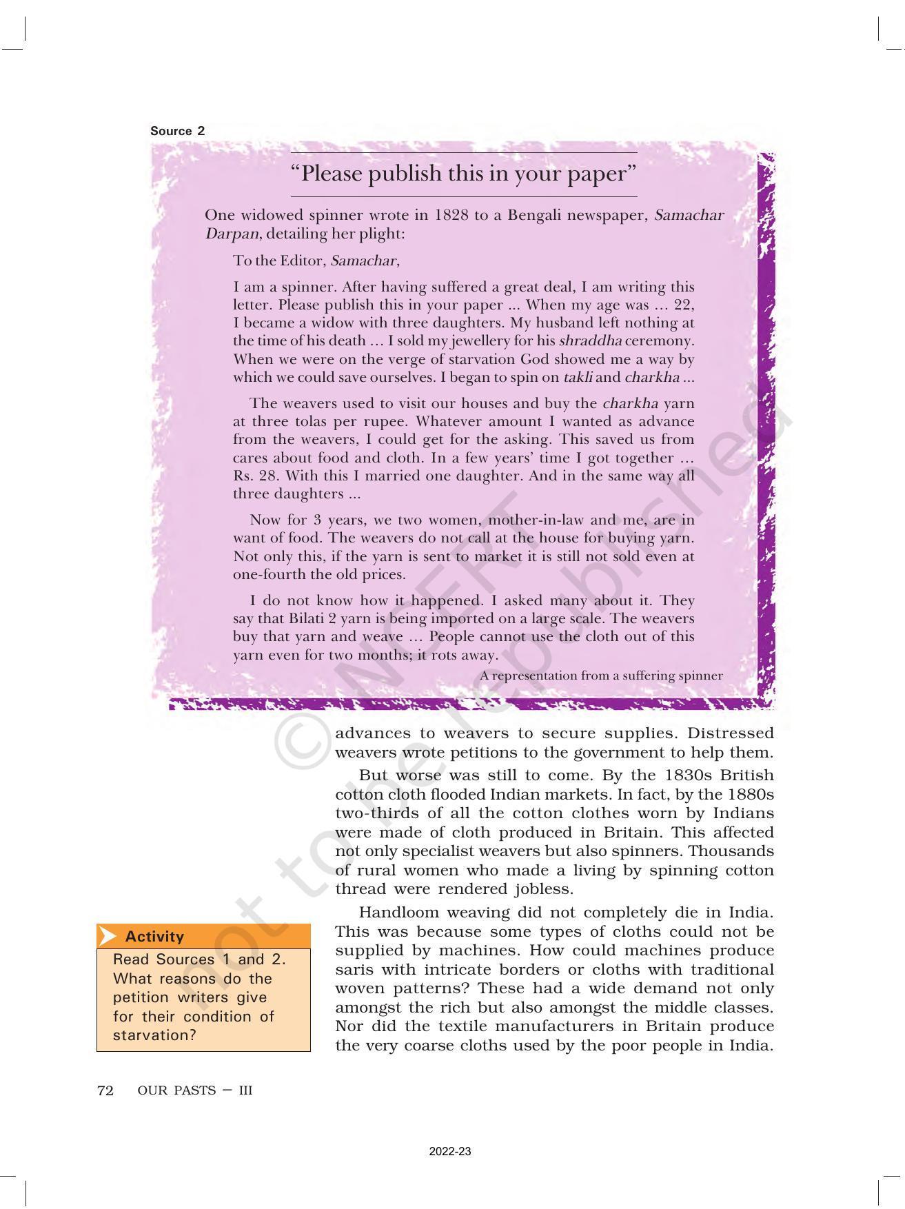 NCERT Book for Class 8 History Chapter 7 Weavers, Iron Smelters and Factory Owners - Page 8