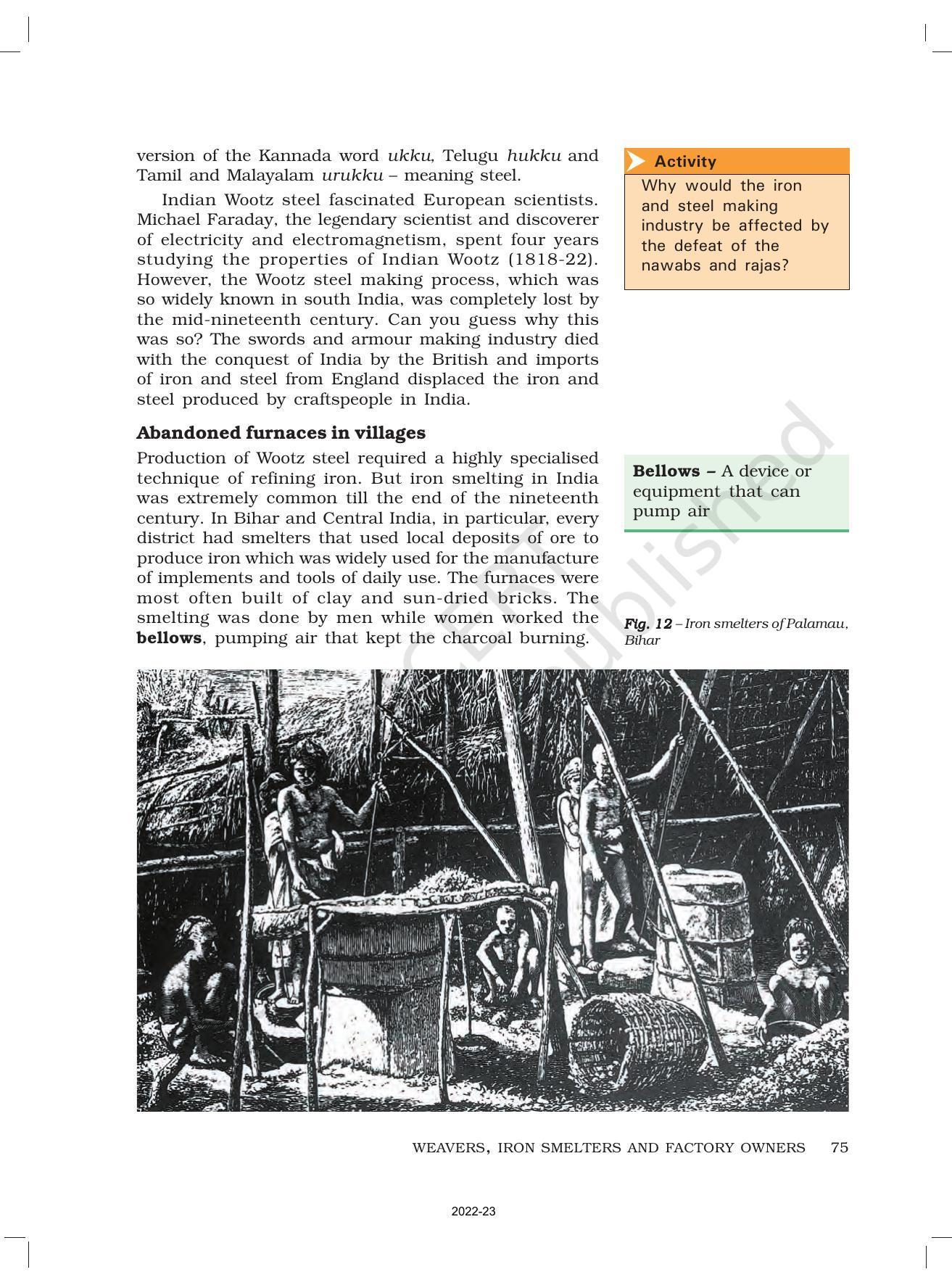 NCERT Book for Class 8 History Chapter 7 Weavers, Iron Smelters and Factory Owners - Page 11