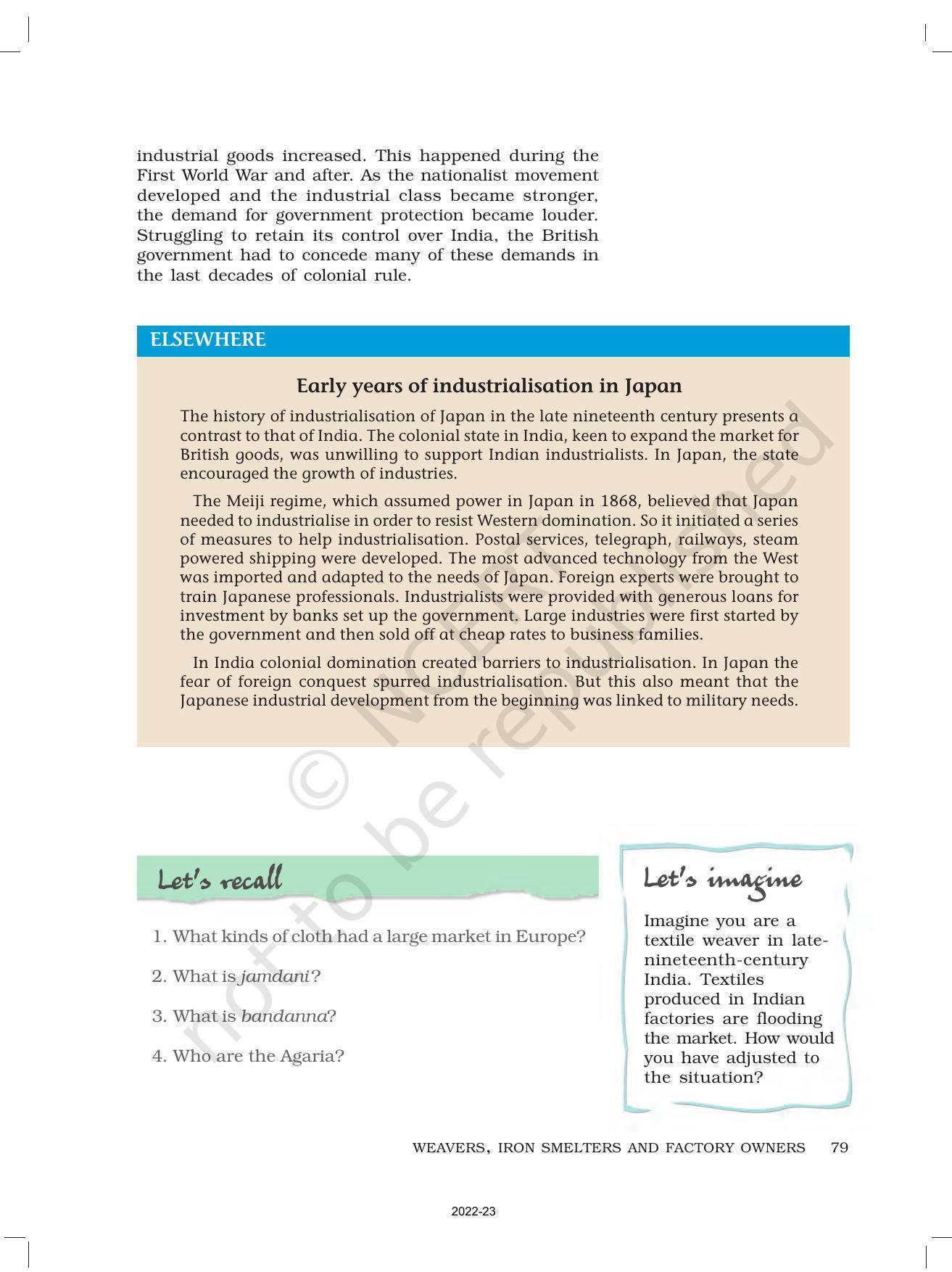 NCERT Book for Class 8 History Chapter 7 Weavers, Iron Smelters and Factory Owners - Page 15