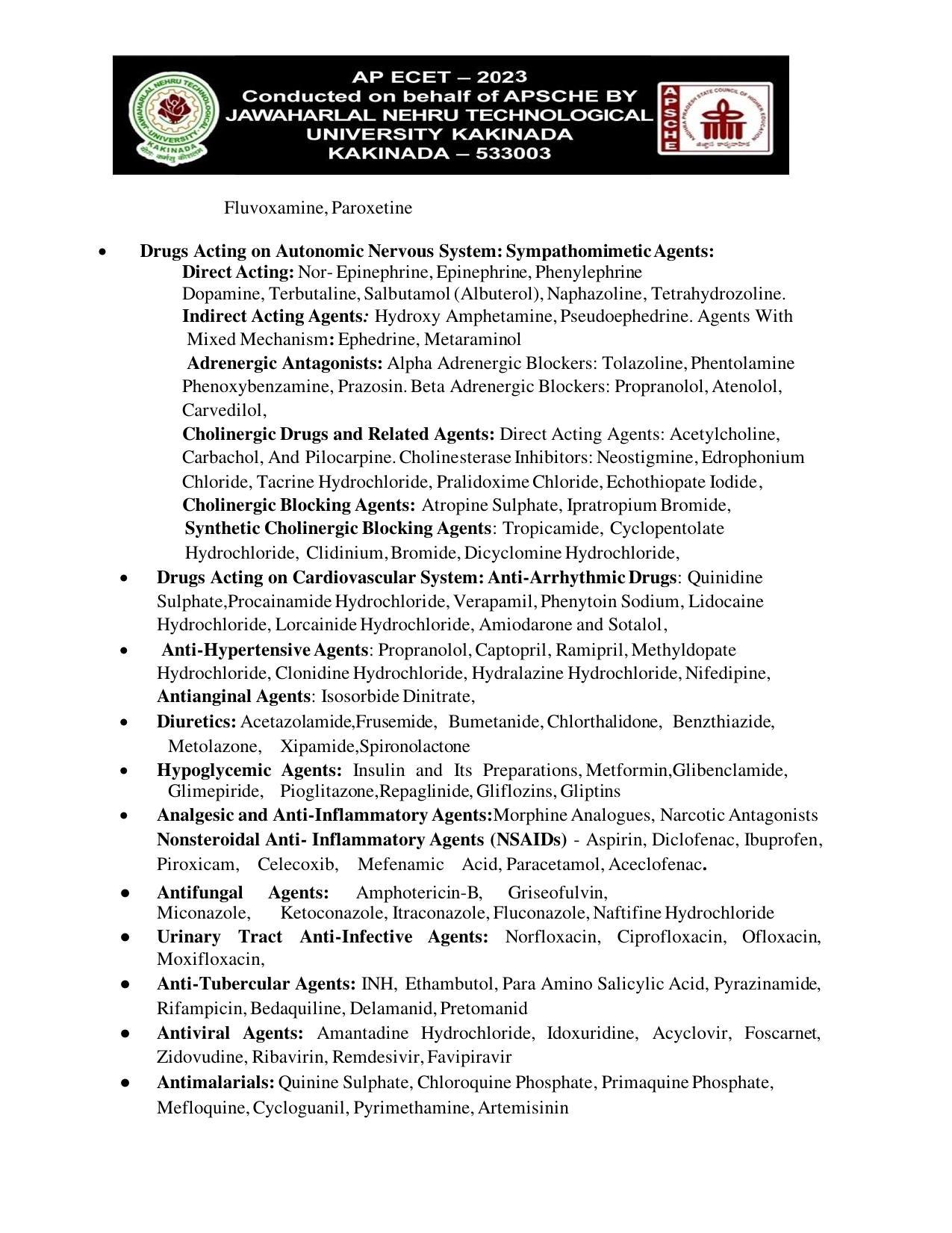 AP ECET SECTION II PHARMACEUTICAL CHEMISTRY Syllabus - Page 2