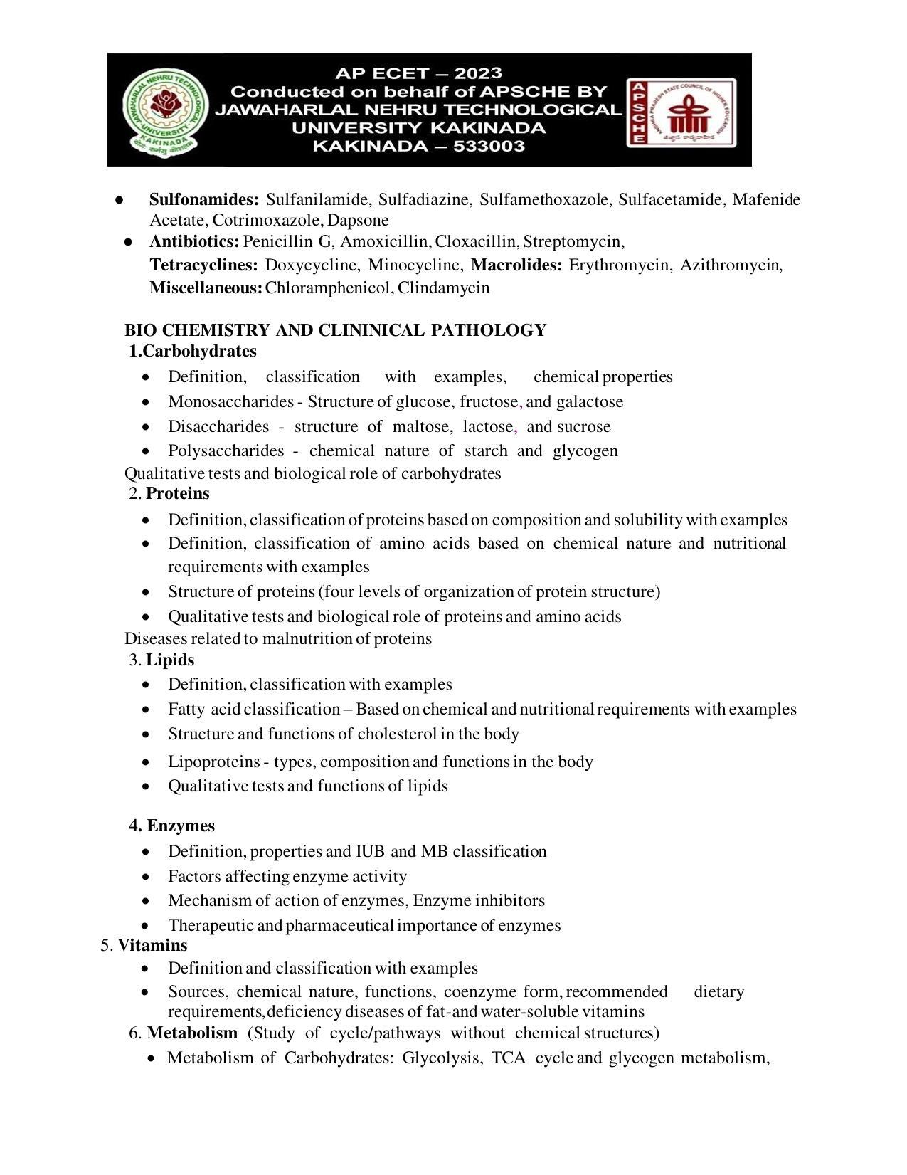 AP ECET SECTION II PHARMACEUTICAL CHEMISTRY Syllabus - Page 3