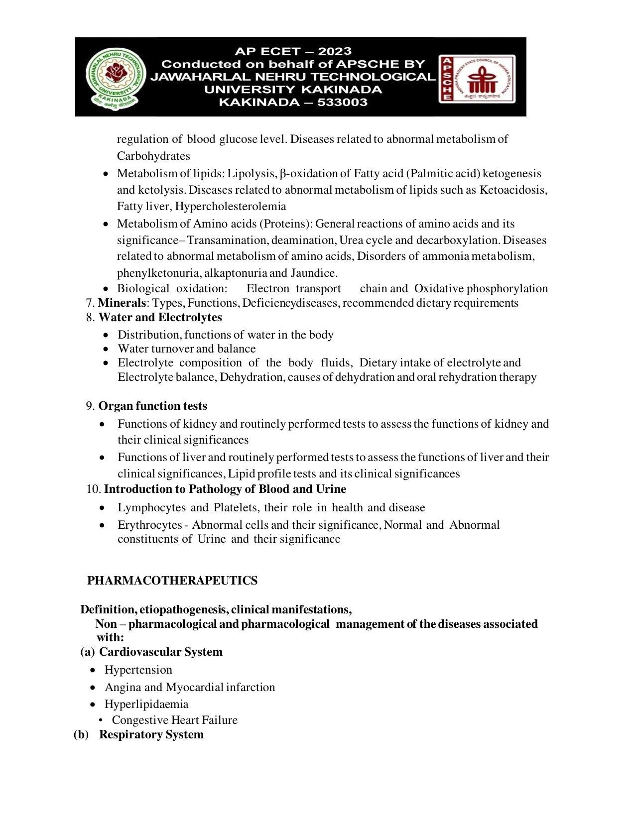 AP ECET SECTION II PHARMACEUTICAL CHEMISTRY Syllabus - Page 4