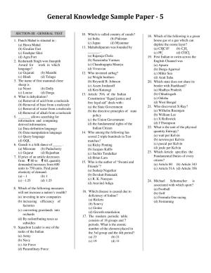 CUET General Knowledge Sample Paper 5