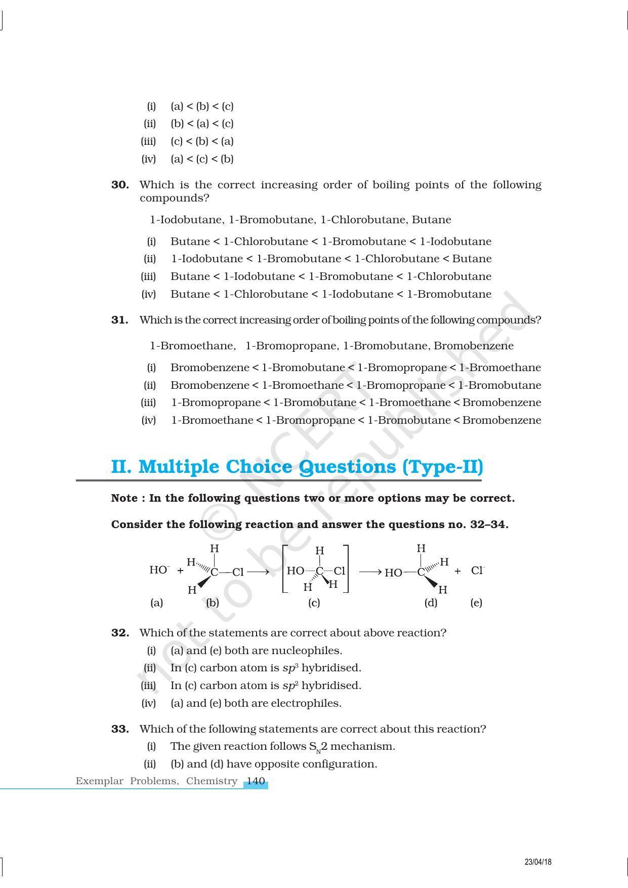 NCERT Exemplar Book for Class 12 Chemistry: Chapter 10 Haloalkanes and Haloarenes - Page 8