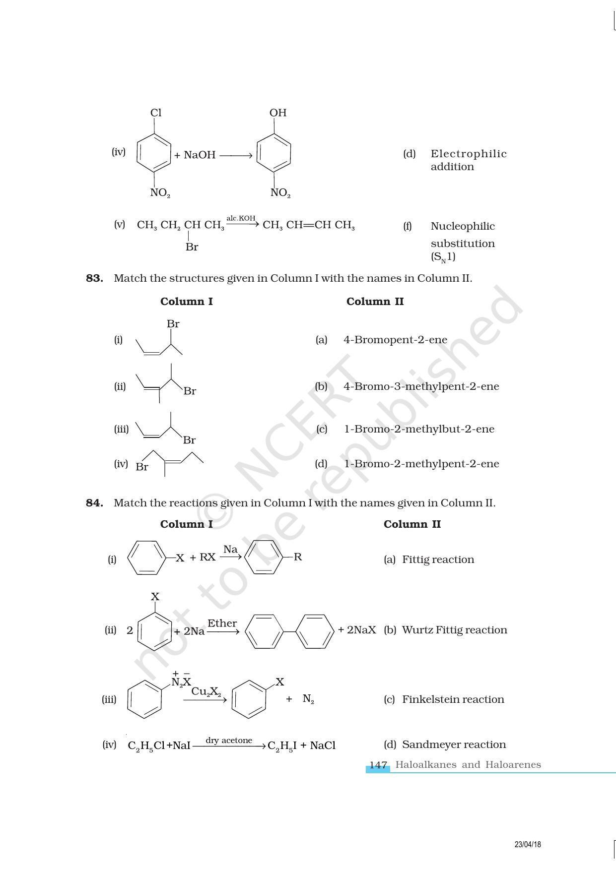 NCERT Exemplar Book for Class 12 Chemistry: Chapter 10 Haloalkanes and Haloarenes - Page 15