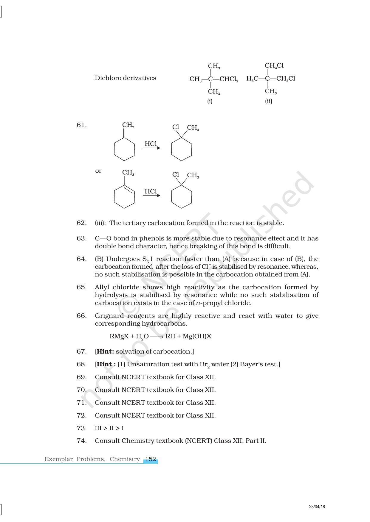 NCERT Exemplar Book for Class 12 Chemistry: Chapter 10 Haloalkanes and Haloarenes - Page 20