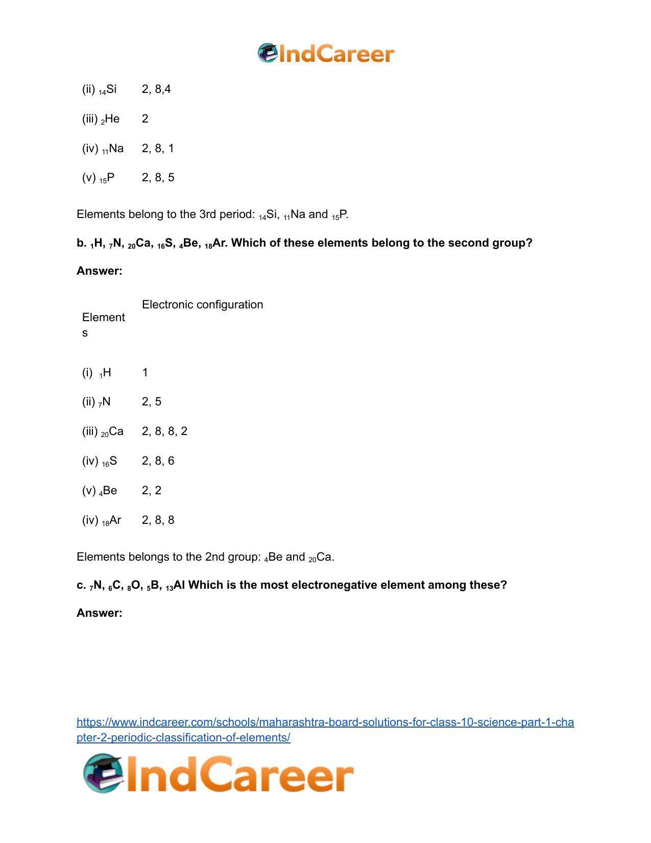 Maharashtra Board Solutions for Class 10- Science (Part 1): Chapter 2- Periodic Classification of Elements - Page 6