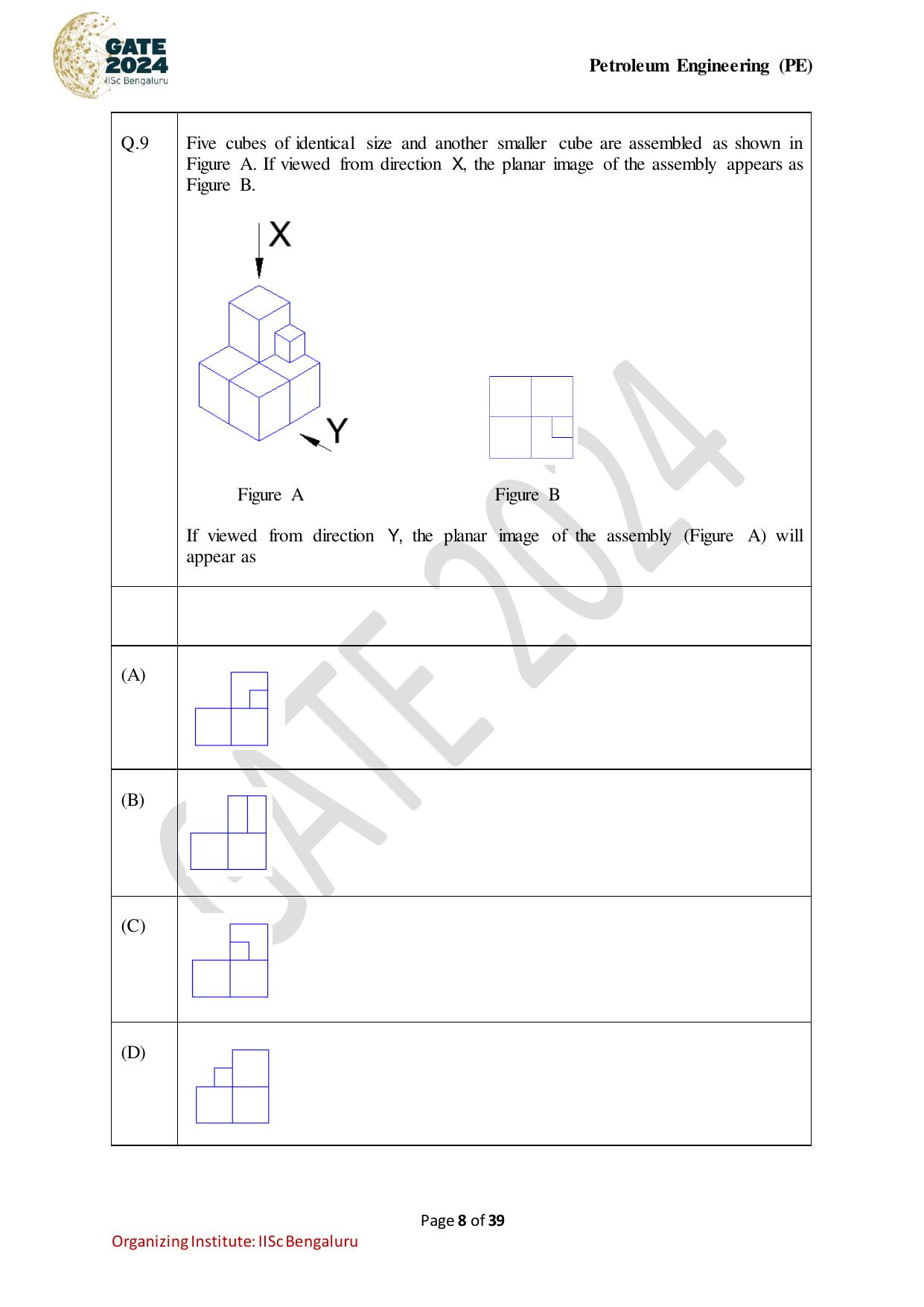 GATE 2024 Petroleum Engineering (PE) Question Paper - Page 8