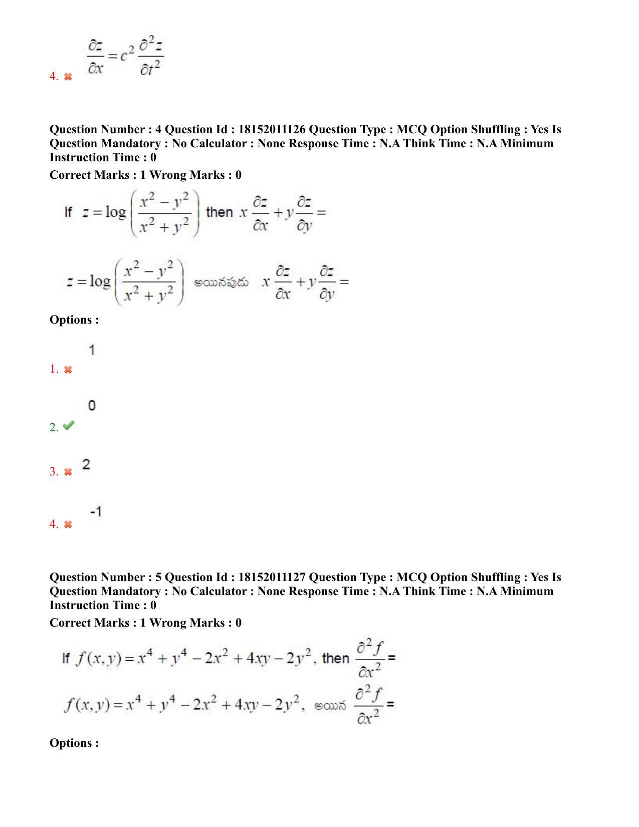 TS CPGET 2023 M Sc Mathematics (Shift 3) Question Paper with Answer Key - Page 4