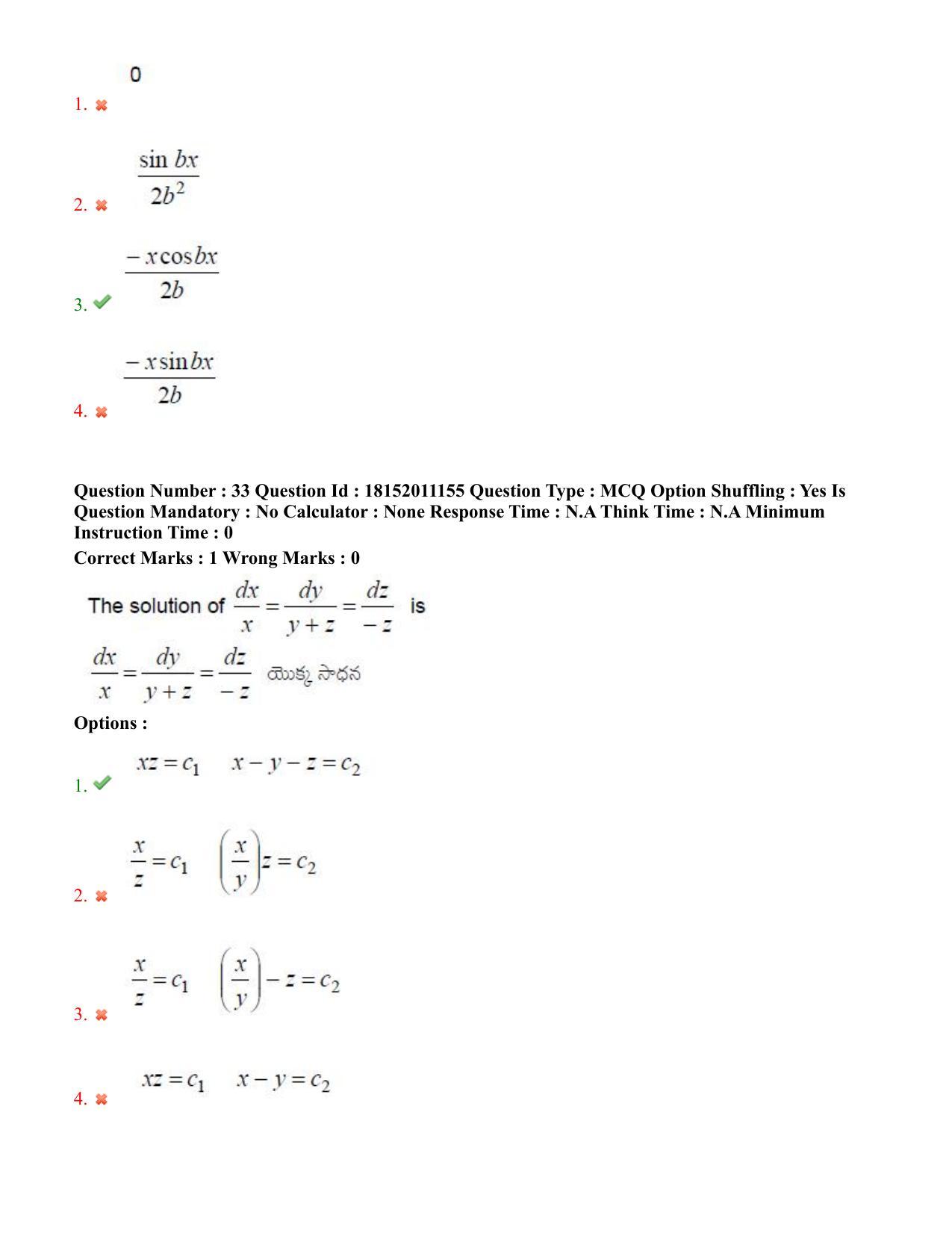 TS CPGET 2023 M Sc Mathematics (Shift 3) Question Paper with Answer Key - Page 21