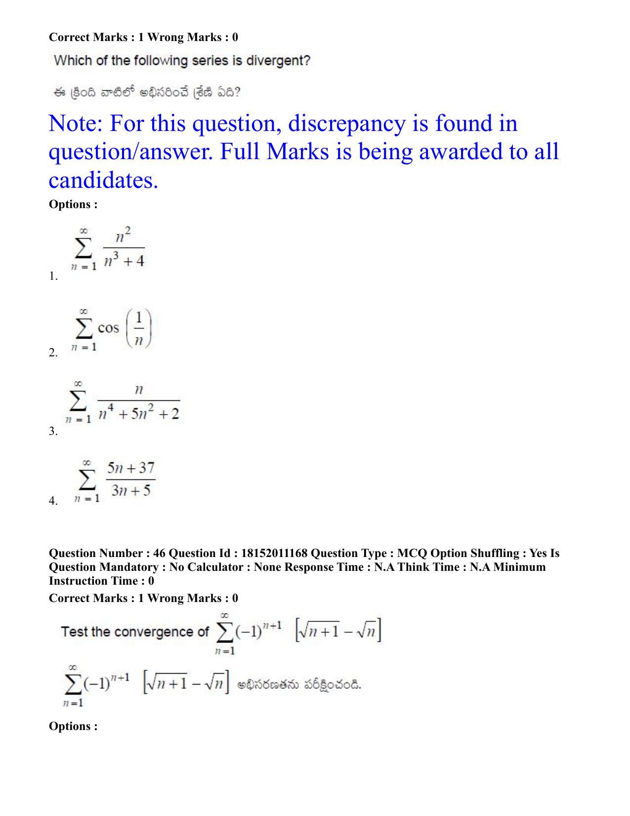TS CPGET 2023 M Sc Mathematics (Shift 3) Question Paper with Answer Key - Page 28