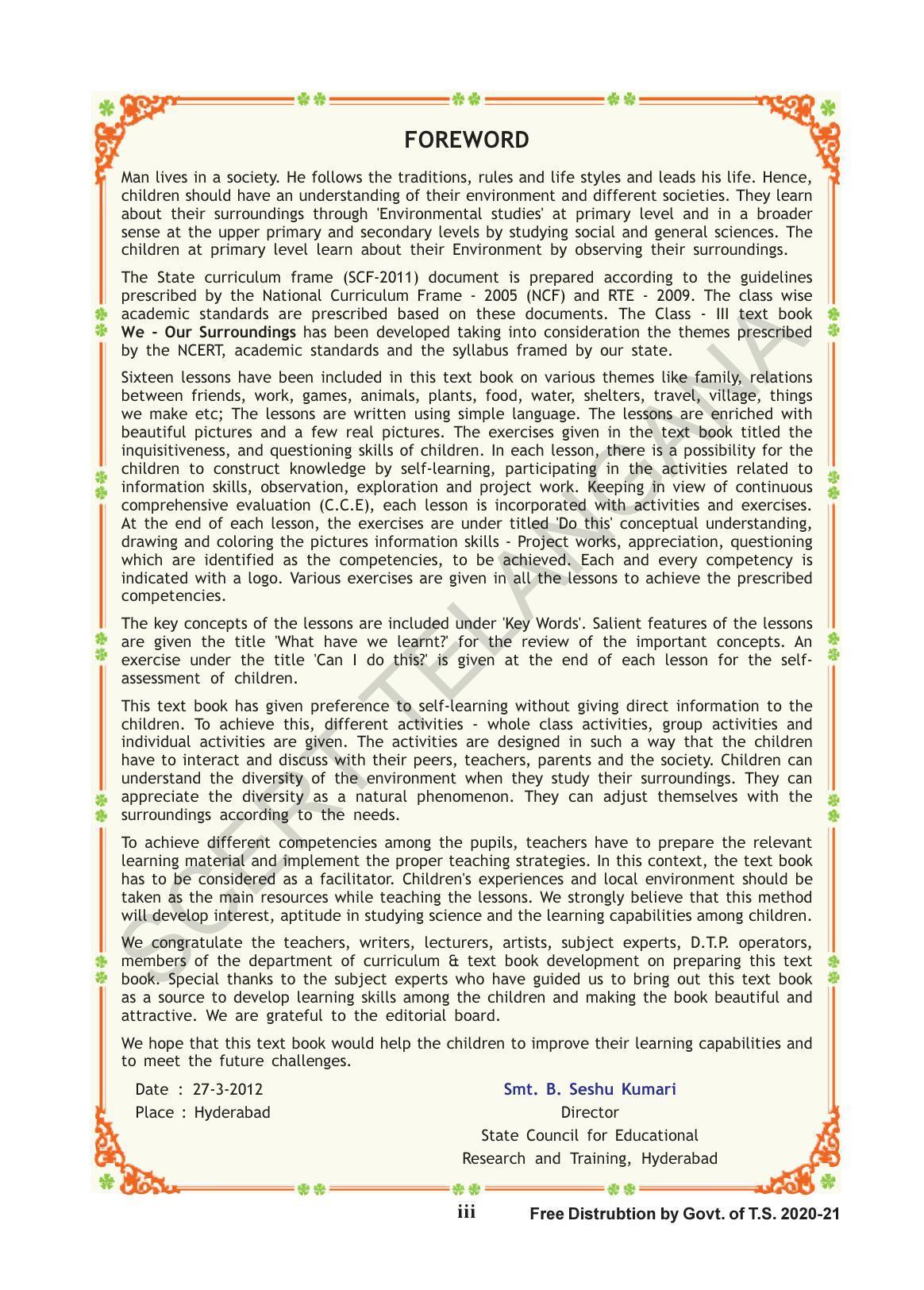 TS SCERT Class 3 Environmental Science(Bilingual Medium) Text Book - Page 5