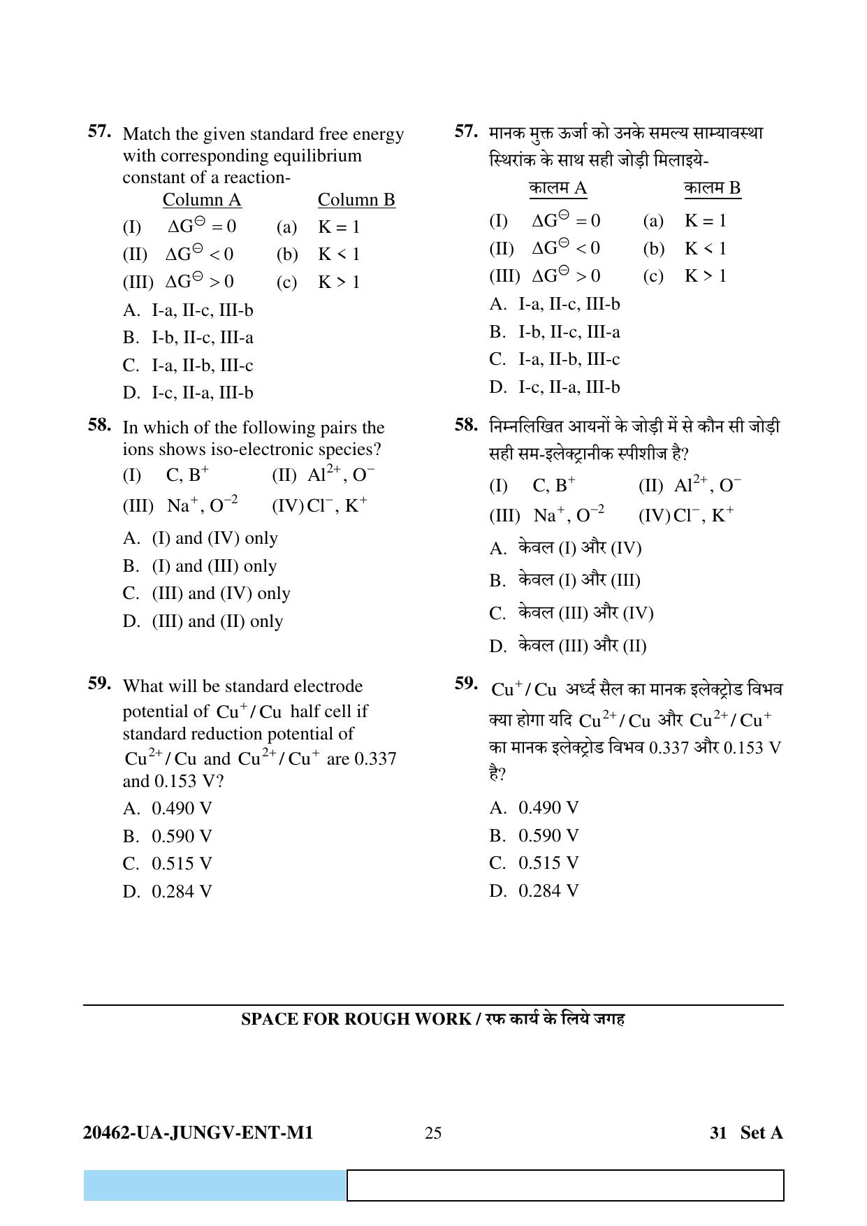 CG PAT / PVPT 2024 Biology Matematics Question Paper - Page 25