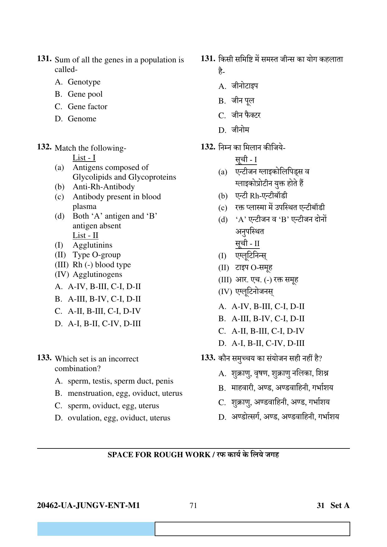 CG PAT / PVPT 2024 Biology Matematics Question Paper - Page 71